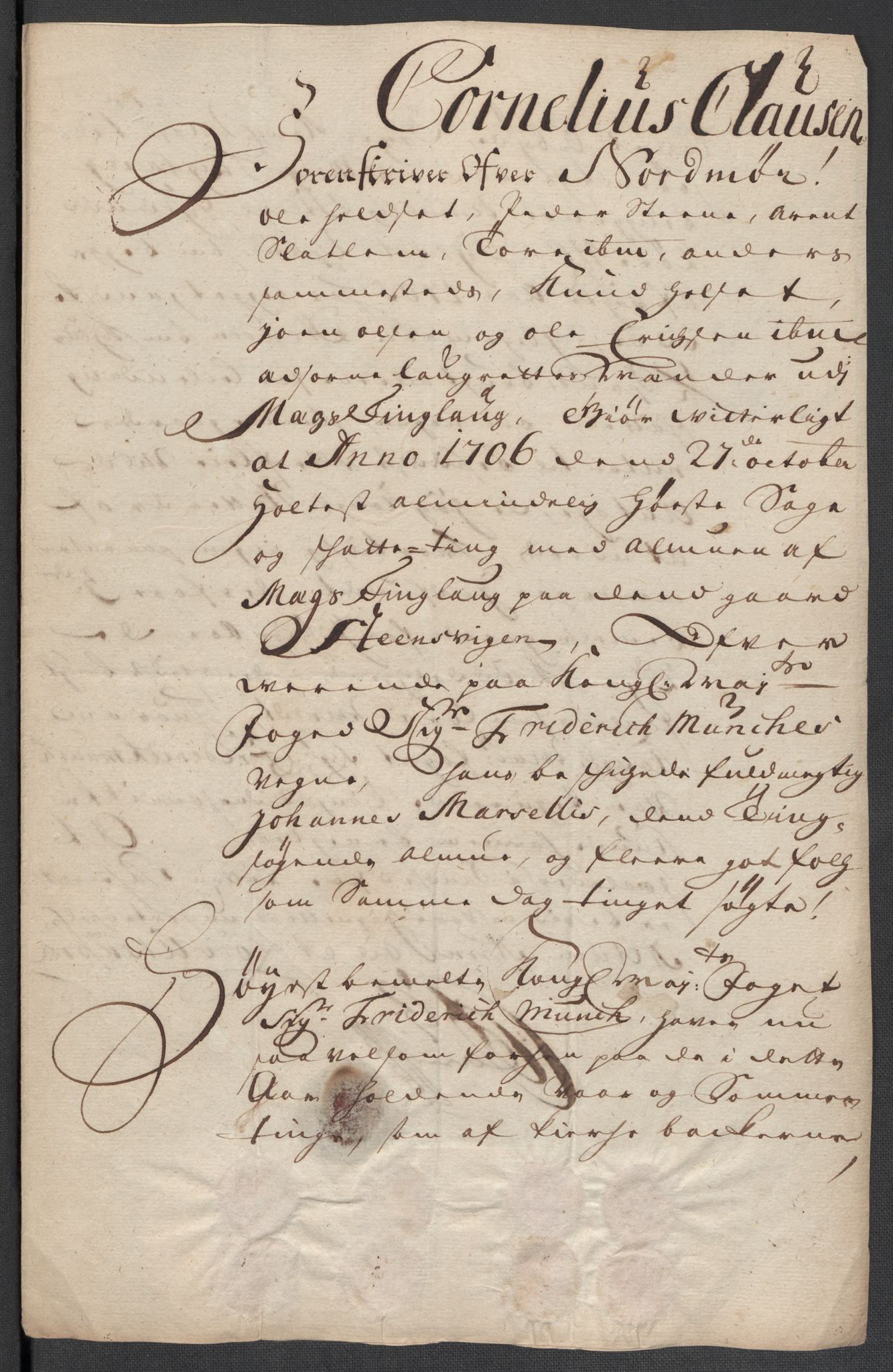 Rentekammeret inntil 1814, Reviderte regnskaper, Fogderegnskap, AV/RA-EA-4092/R56/L3742: Fogderegnskap Nordmøre, 1706-1707, p. 152