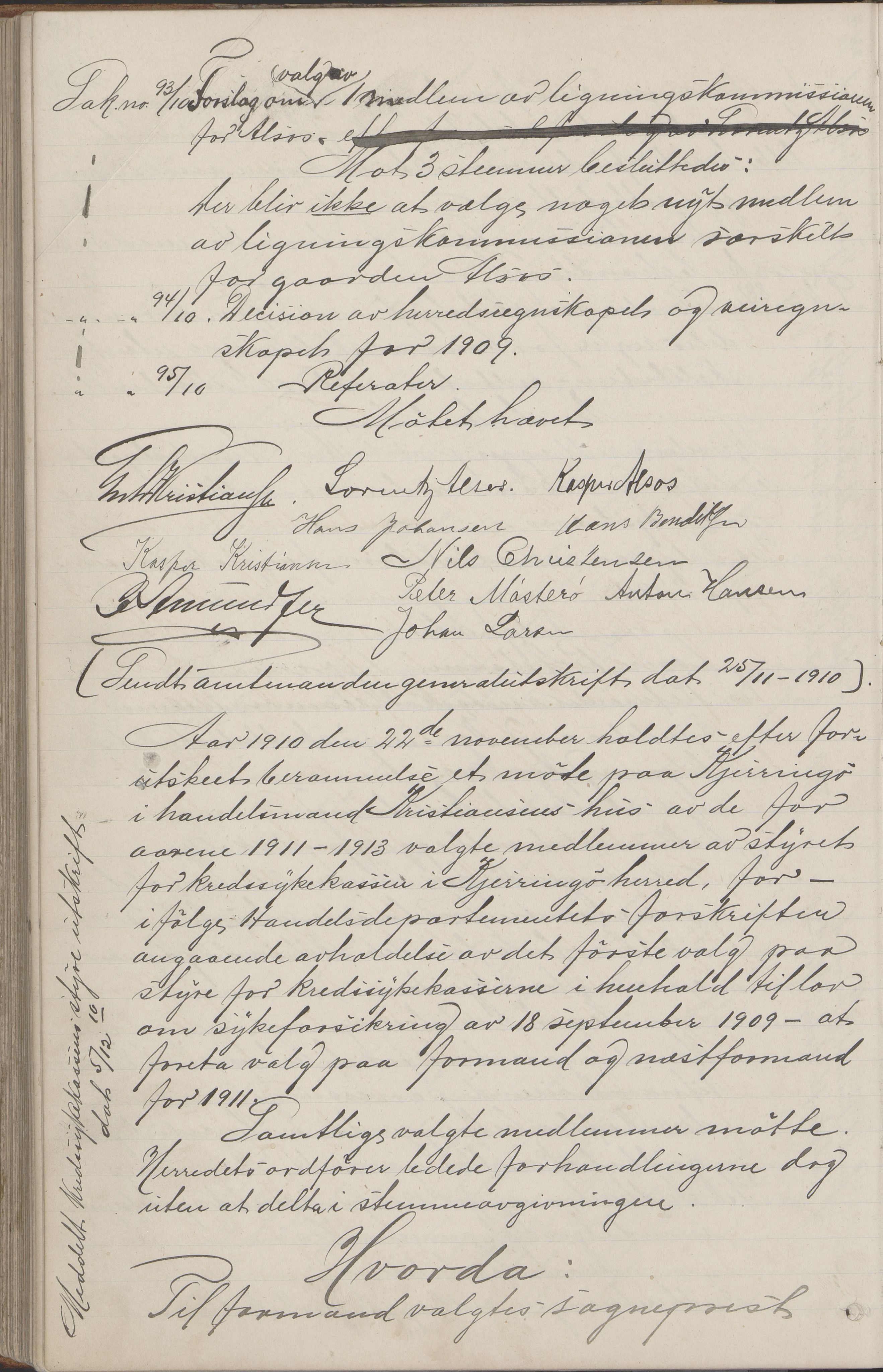 Kjerringøy kommune. Formannskapet, AIN/K-18441.150/A/Aa/L0002: Forhandlingsprotokoll Norfolden- Kjerringø formanskap, 1900-1911