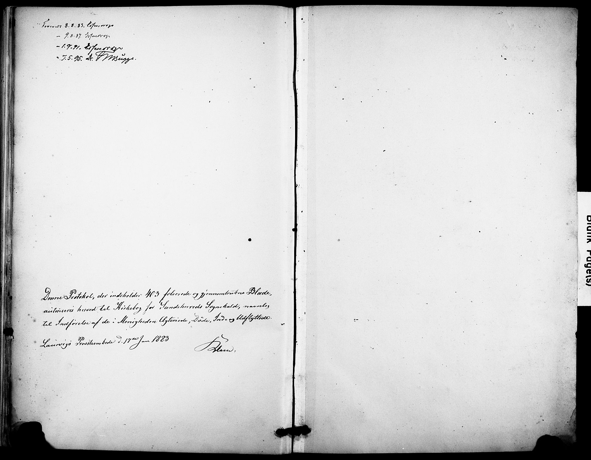 Sandar kirkebøker, SAKO/A-243/F/Fa/L0013: Parish register (official) no. 13, 1883-1895