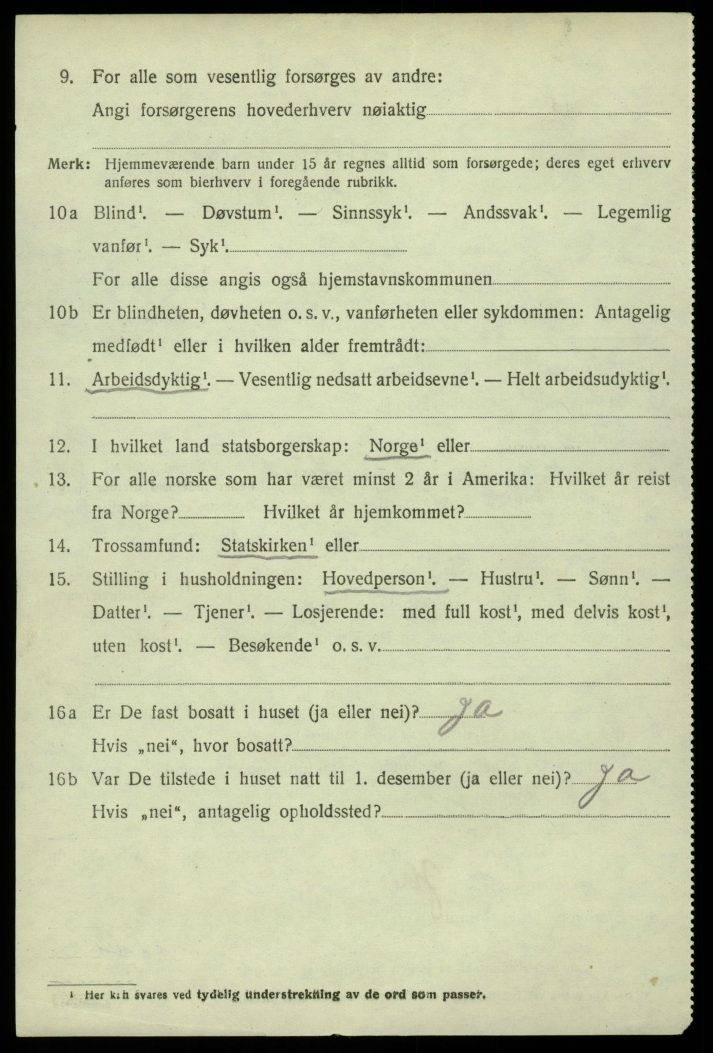 SAB, 1920 census for Sund, 1920, p. 3876