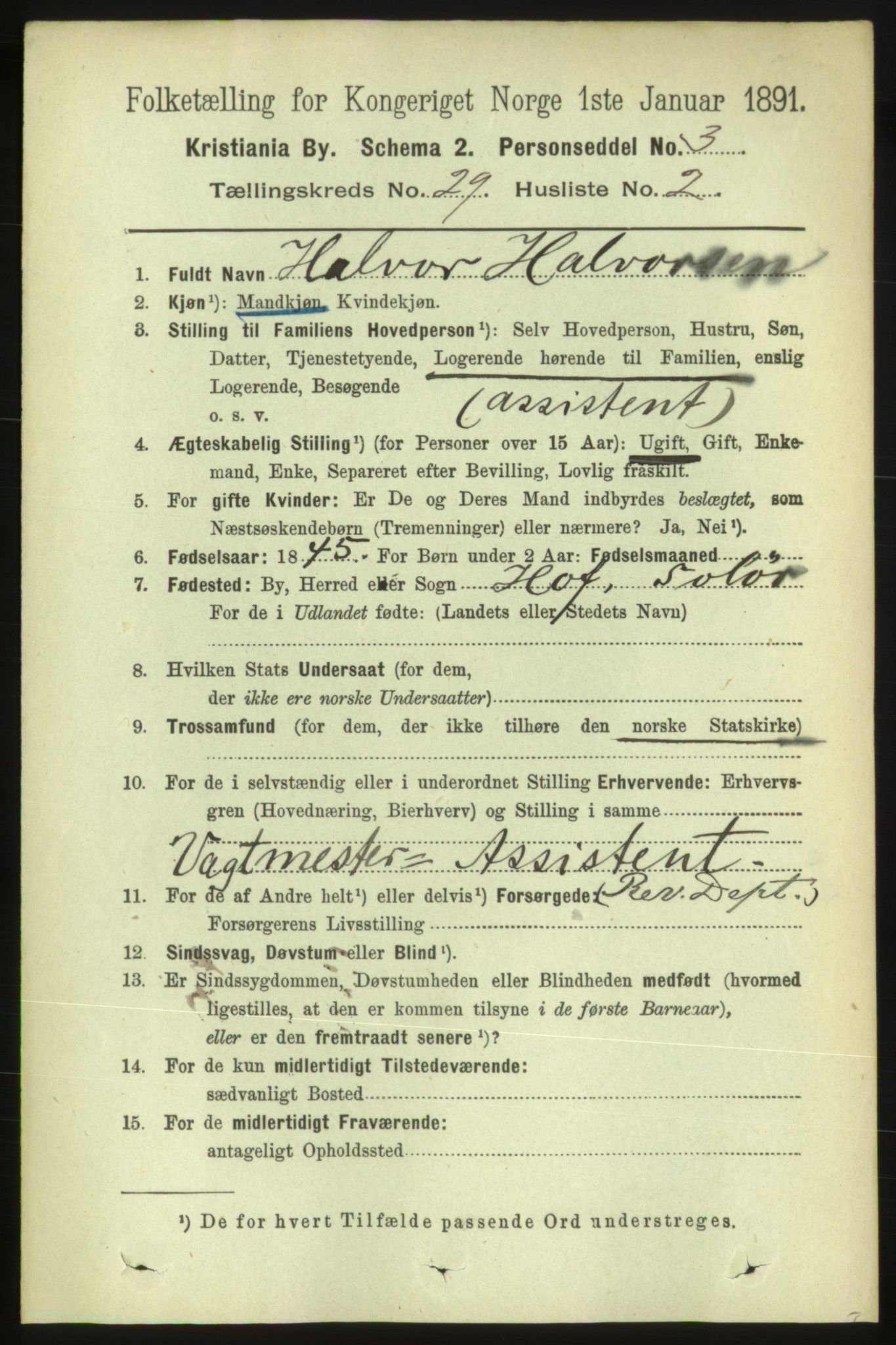 RA, 1891 census for 0301 Kristiania, 1891, p. 14936