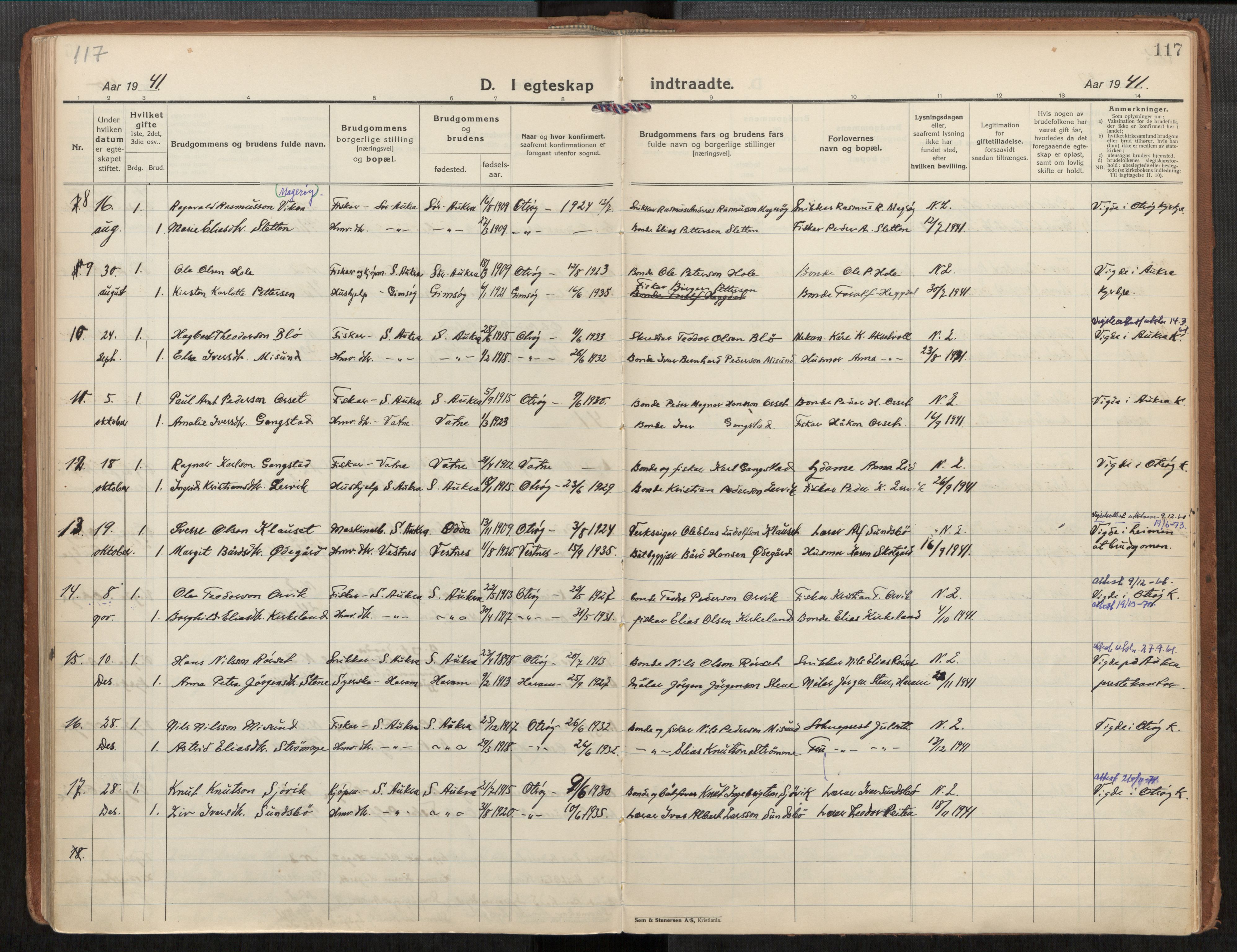 Ministerialprotokoller, klokkerbøker og fødselsregistre - Møre og Romsdal, AV/SAT-A-1454/563/L0741: Parish register (official) no. 563A03, 1924-1945, p. 117