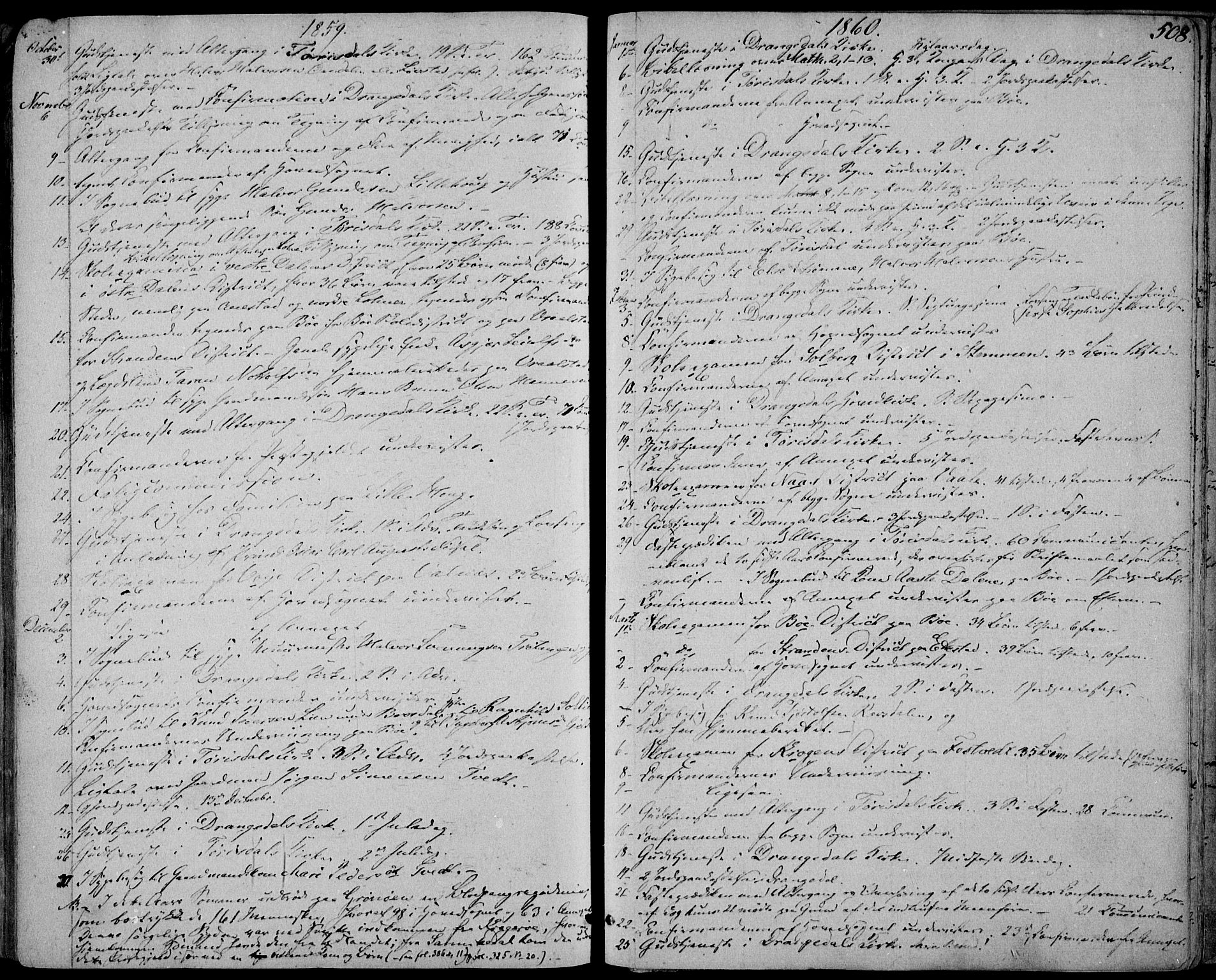 Drangedal kirkebøker, AV/SAKO-A-258/F/Fa/L0008: Parish register (official) no. 8, 1857-1871, p. 508