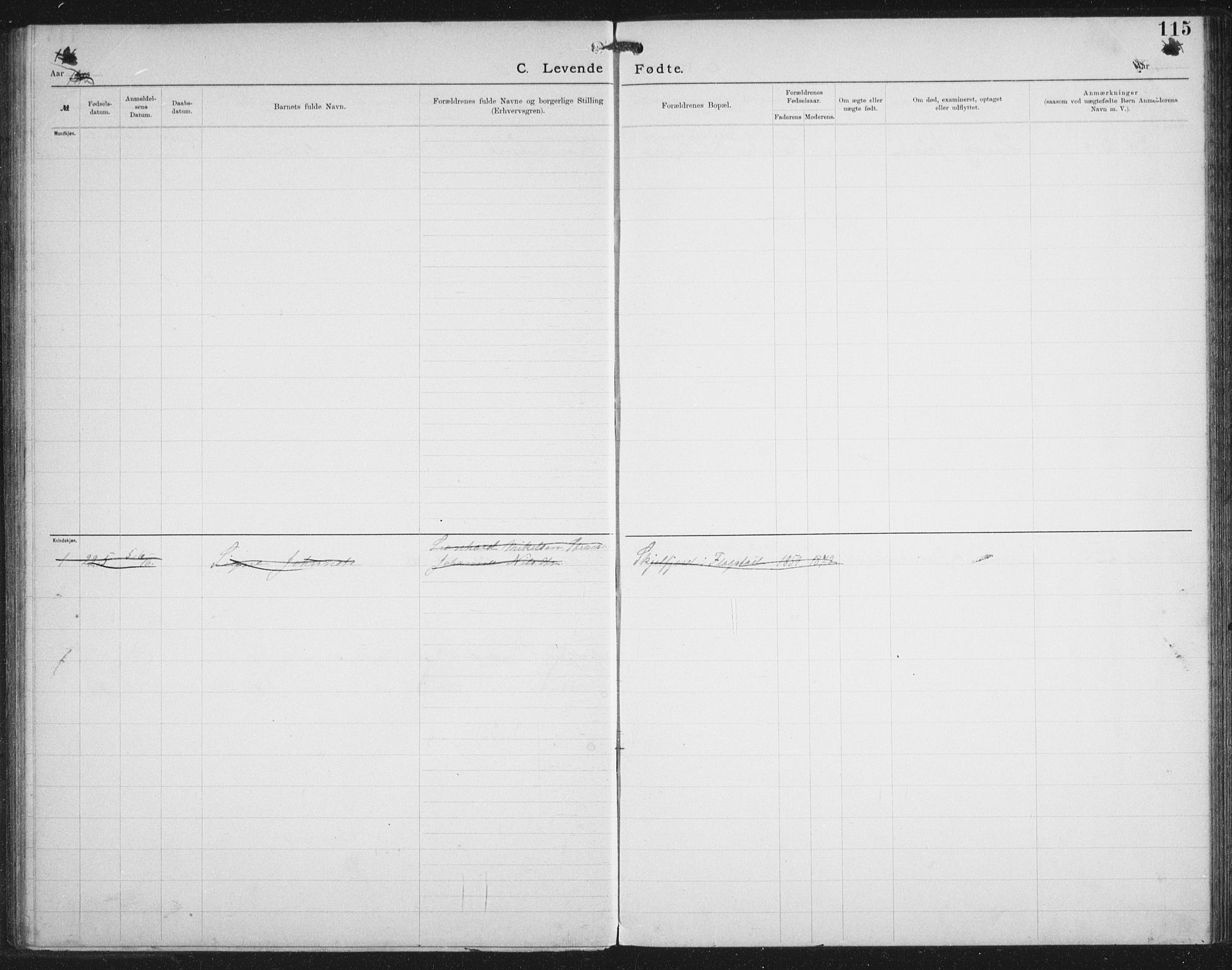 Ministerialprotokoller, klokkerbøker og fødselsregistre - Nordland, AV/SAT-A-1459/881/L1174: Dissenter register no. 881D01, 1891-1933, p. 115