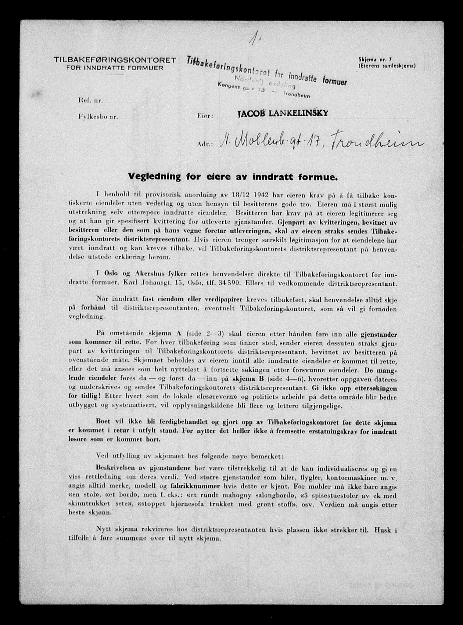 Justisdepartementet, Tilbakeføringskontoret for inndratte formuer, AV/RA-S-1564/H/Hc/Hca/L0903: --, 1945-1947, p. 29