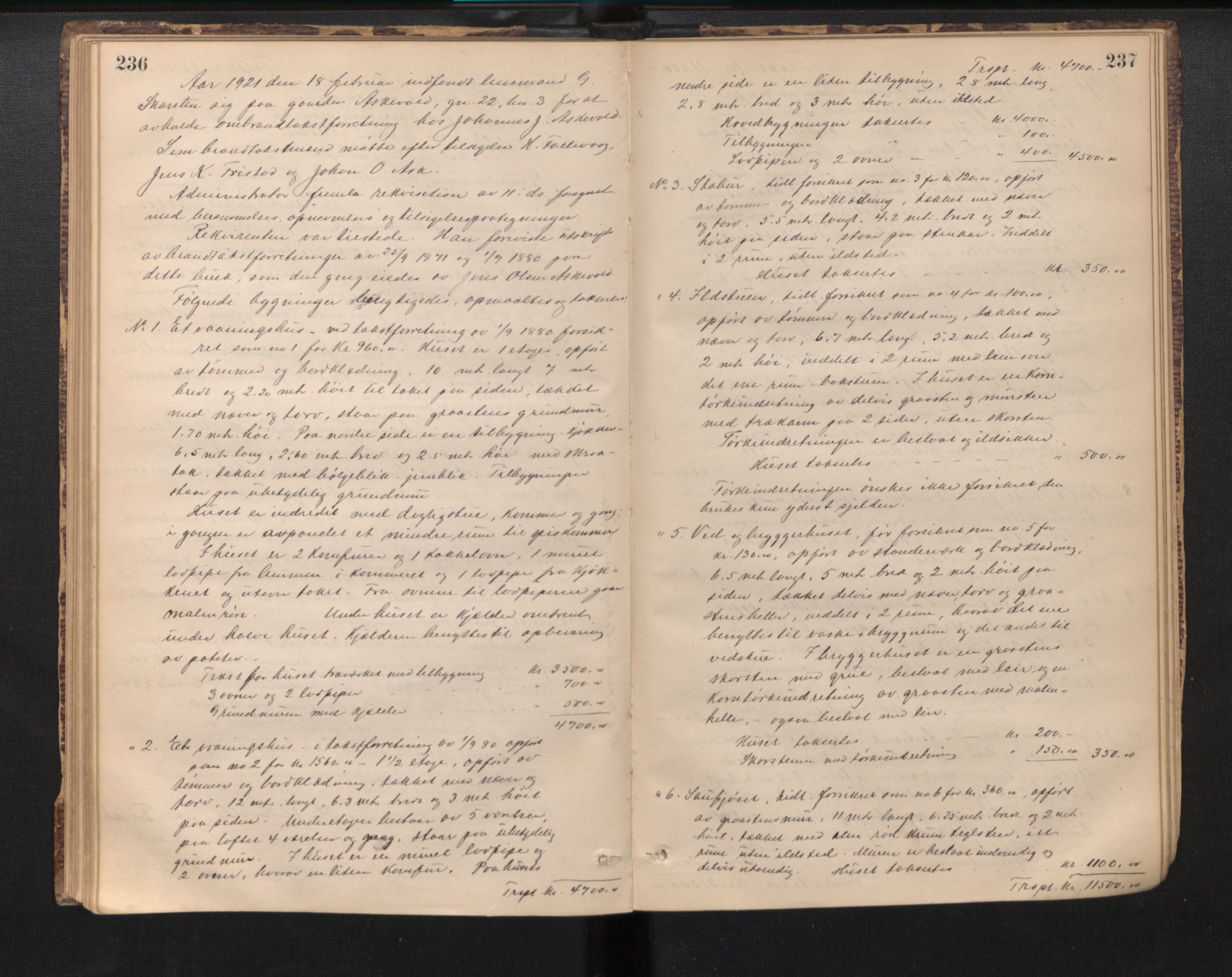Lensmannen i Askvoll, AV/SAB-A-26301/0012/L0001: Branntakstprotokoll, 1875-1942, p. 236-237