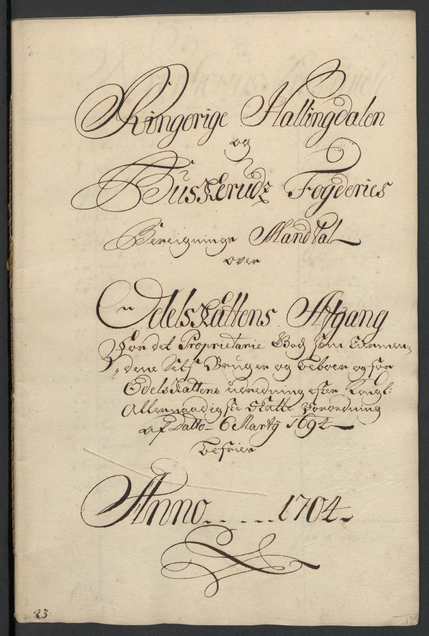 Rentekammeret inntil 1814, Reviderte regnskaper, Fogderegnskap, RA/EA-4092/R22/L1463: Fogderegnskap Ringerike, Hallingdal og Buskerud, 1704, p. 263
