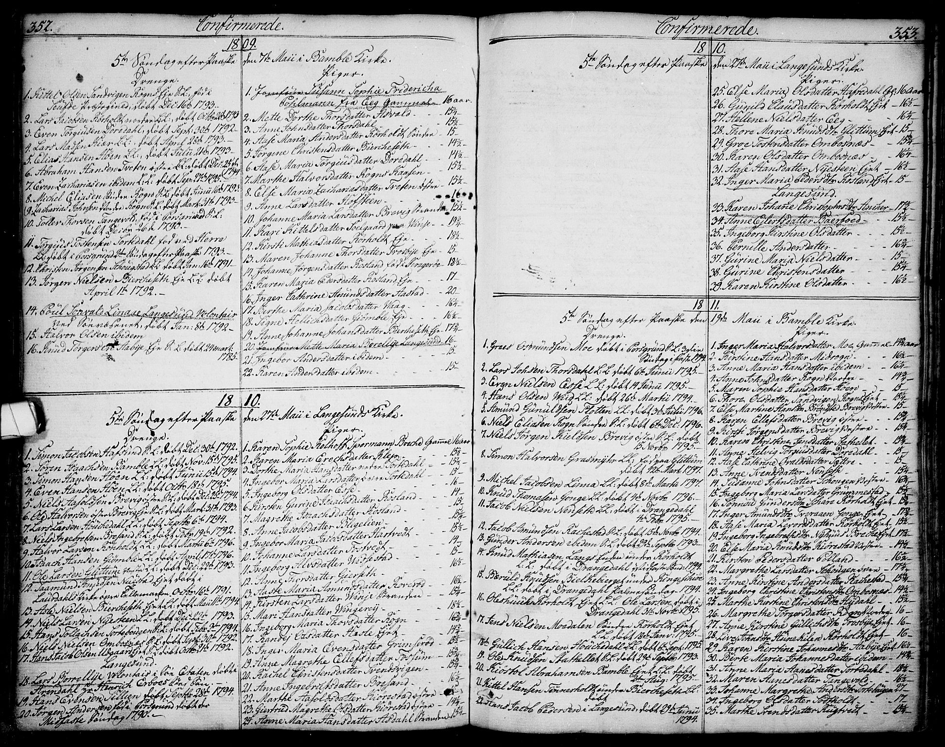Bamble kirkebøker, SAKO/A-253/F/Fa/L0002: Parish register (official) no. I 2, 1775-1814, p. 352-353
