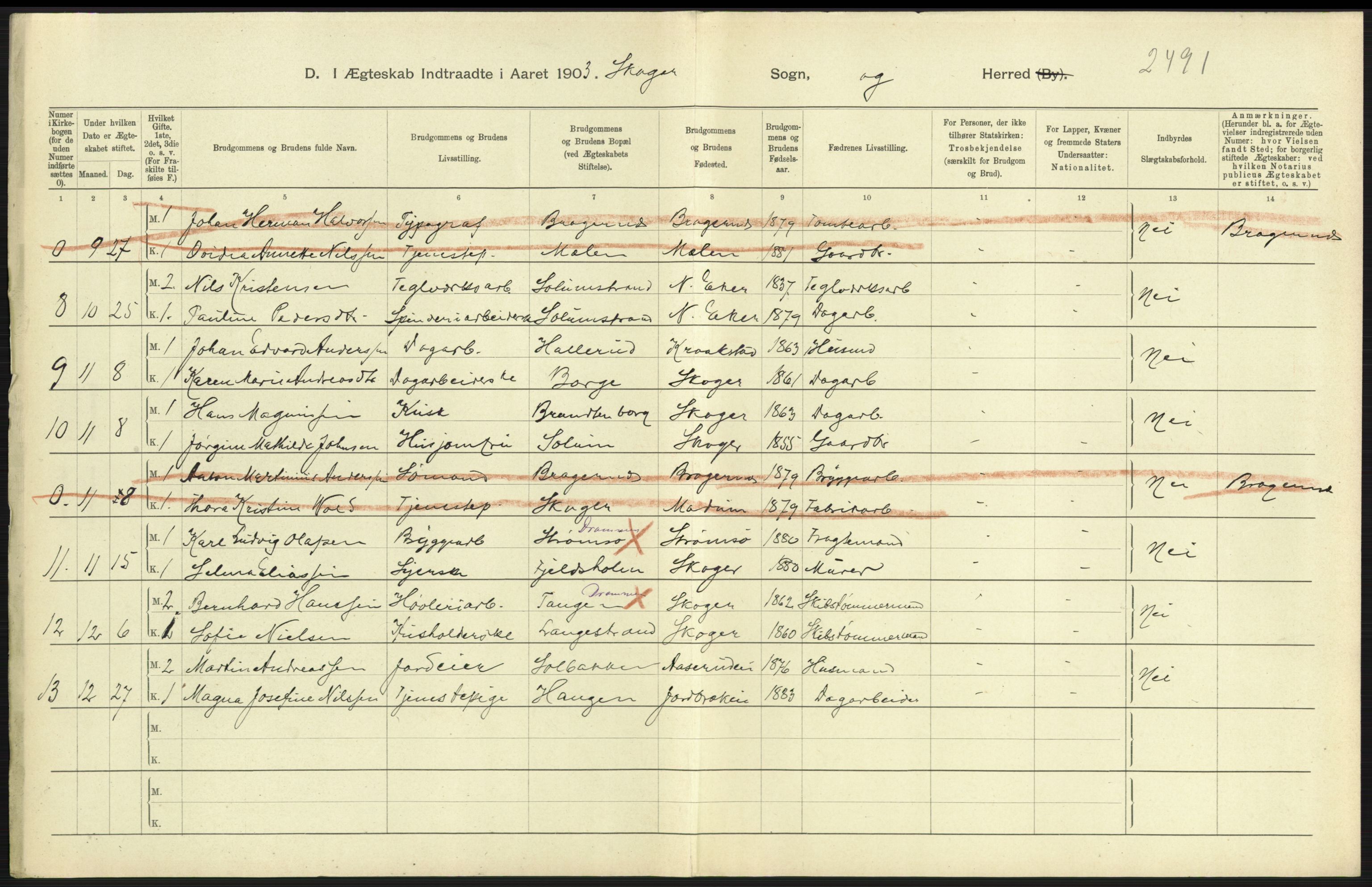 Statistisk sentralbyrå, Sosiodemografiske emner, Befolkning, AV/RA-S-2228/D/Df/Dfa/Dfaa/L0008: Jarlsberg og Larvik amt: Fødte, gifte, døde, 1903, p. 449