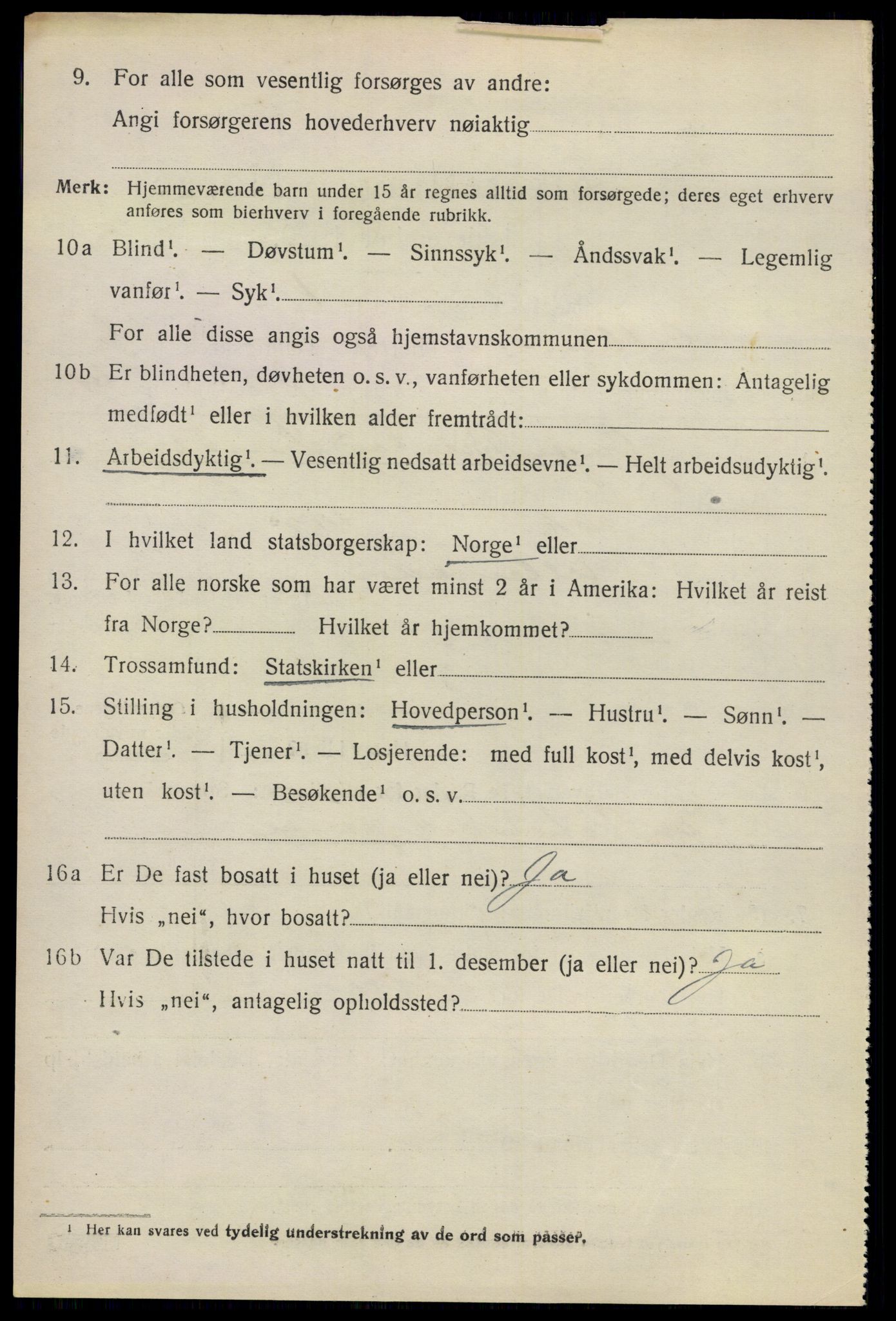 SAO, 1920 census for Ullensaker, 1920, p. 12312