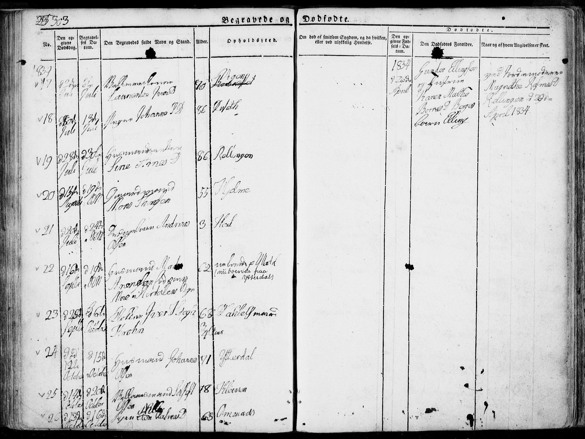 Ministerialprotokoller, klokkerbøker og fødselsregistre - Møre og Romsdal, AV/SAT-A-1454/519/L0248: Parish register (official) no. 519A07, 1829-1860, p. 303