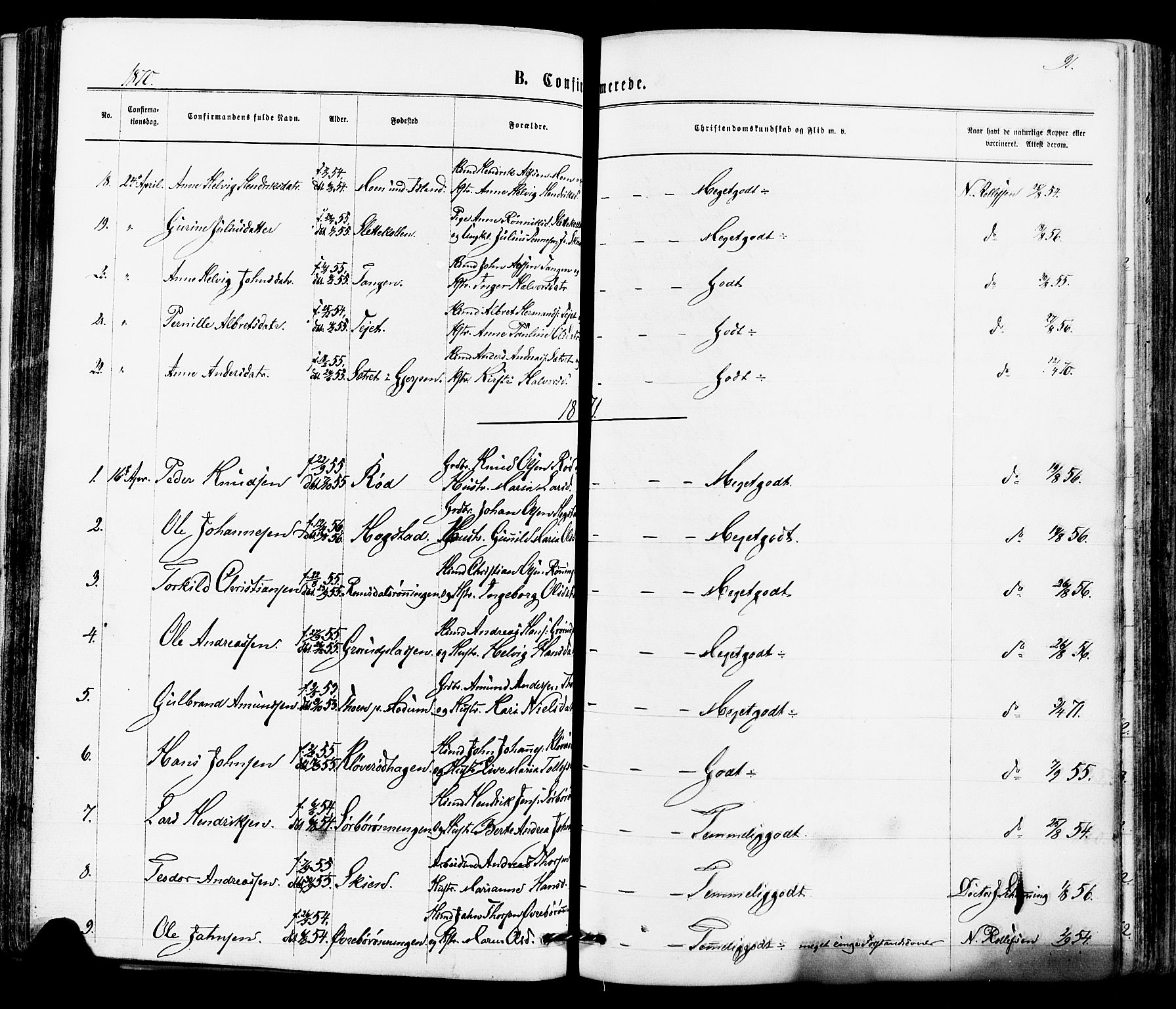 Siljan kirkebøker, AV/SAKO-A-300/F/Fa/L0002: Parish register (official) no. 2, 1870-1895, p. 91