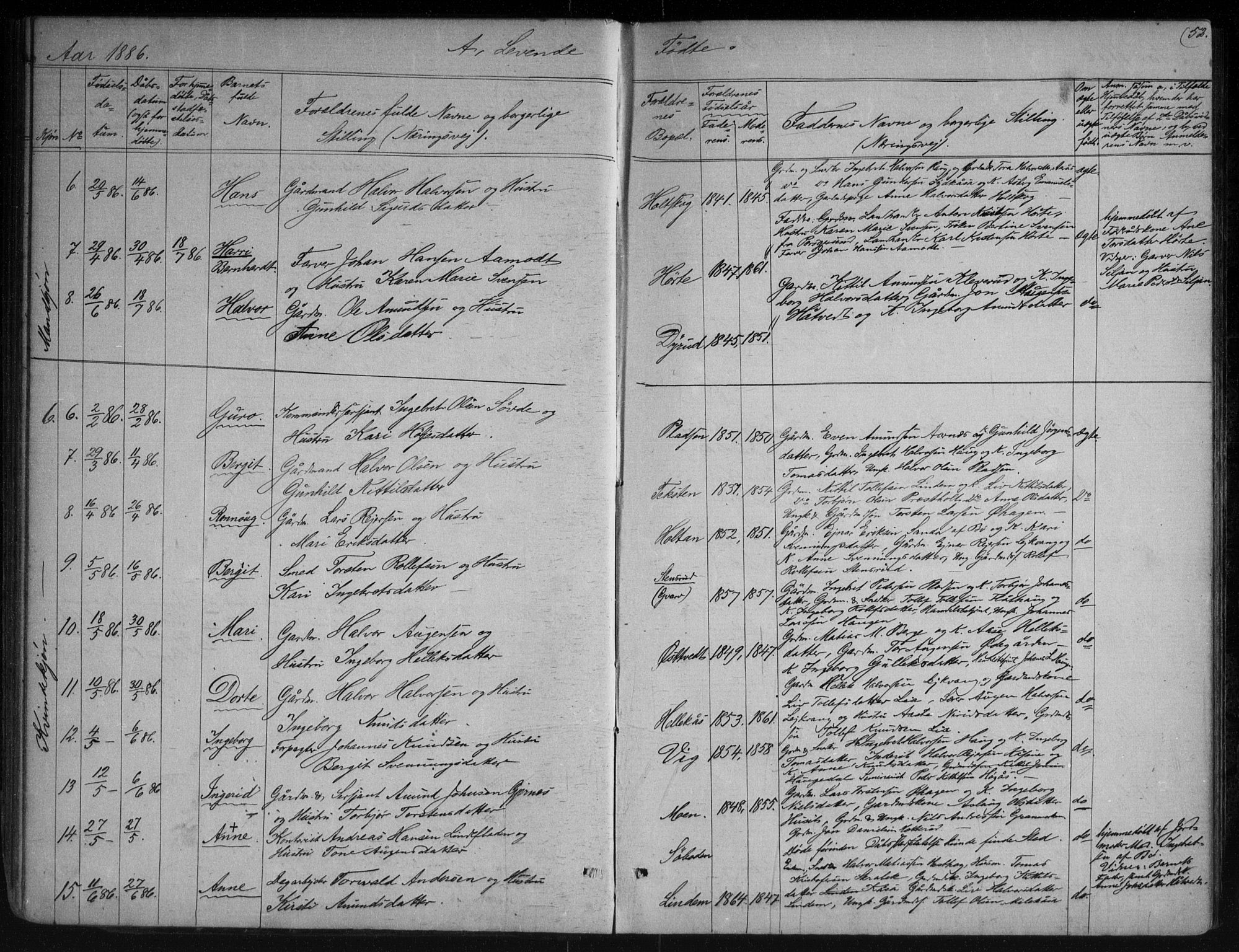 Sauherad kirkebøker, AV/SAKO-A-298/G/Gb/L0002: Parish register (copy) no. II 2, 1866-1897, p. 52