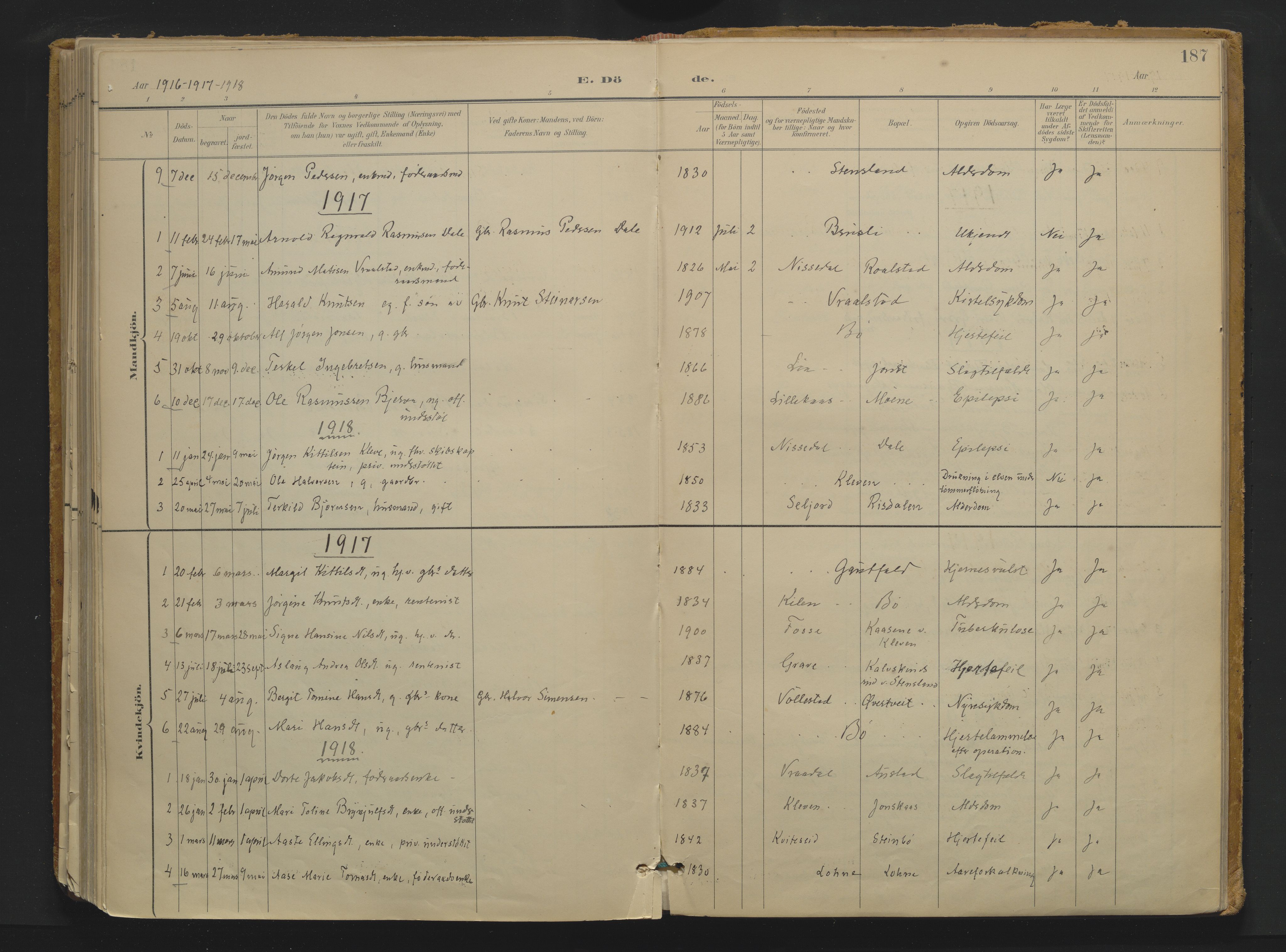Drangedal kirkebøker, SAKO/A-258/F/Fa/L0013: Parish register (official) no. 13, 1895-1919, p. 187