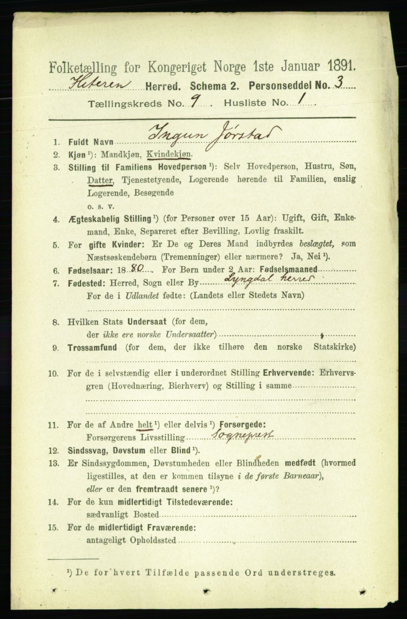 RA, 1891 census for 1617 Hitra, 1891, p. 1751