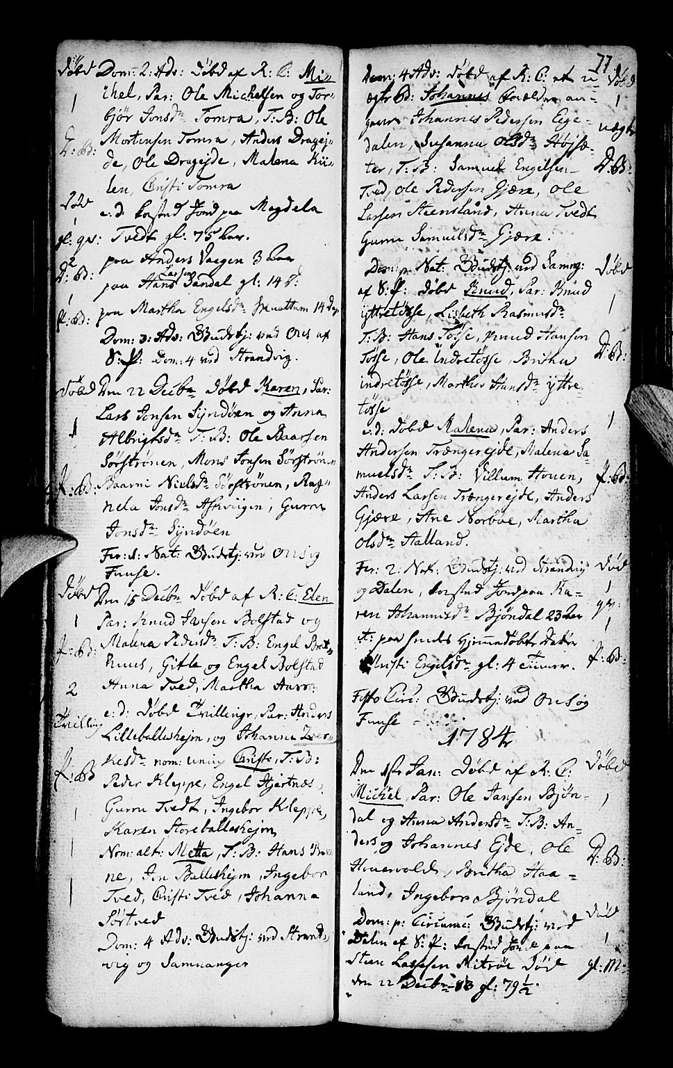Os sokneprestembete, SAB/A-99929: Parish register (official) no. A 10, 1779-1788, p. 77