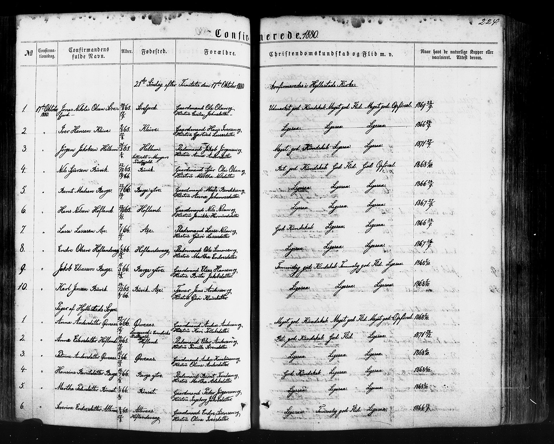 Hyllestad sokneprestembete, AV/SAB-A-80401: Parish register (official) no. A 1, 1861-1886, p. 224