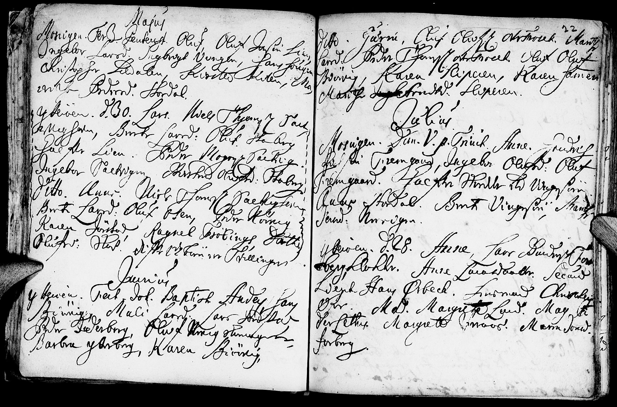 Ministerialprotokoller, klokkerbøker og fødselsregistre - Nord-Trøndelag, SAT/A-1458/722/L0215: Parish register (official) no. 722A02, 1718-1755, p. 22