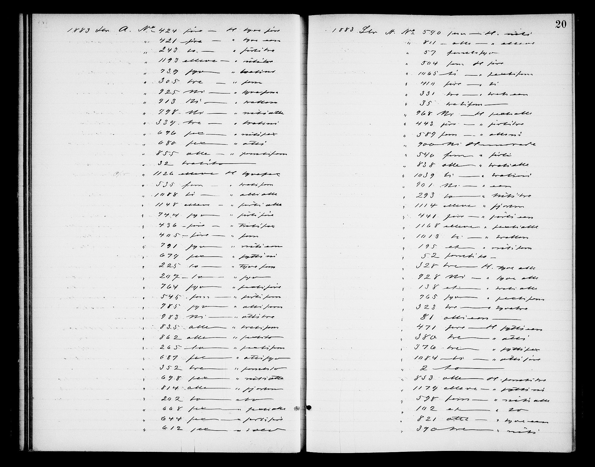 Oslo byfogd avd. I, AV/SAO-A-10220/L/Lb/Lba/L0005: Notarialprotokoll, rekke I, 1885-1888, p. 19b-20a