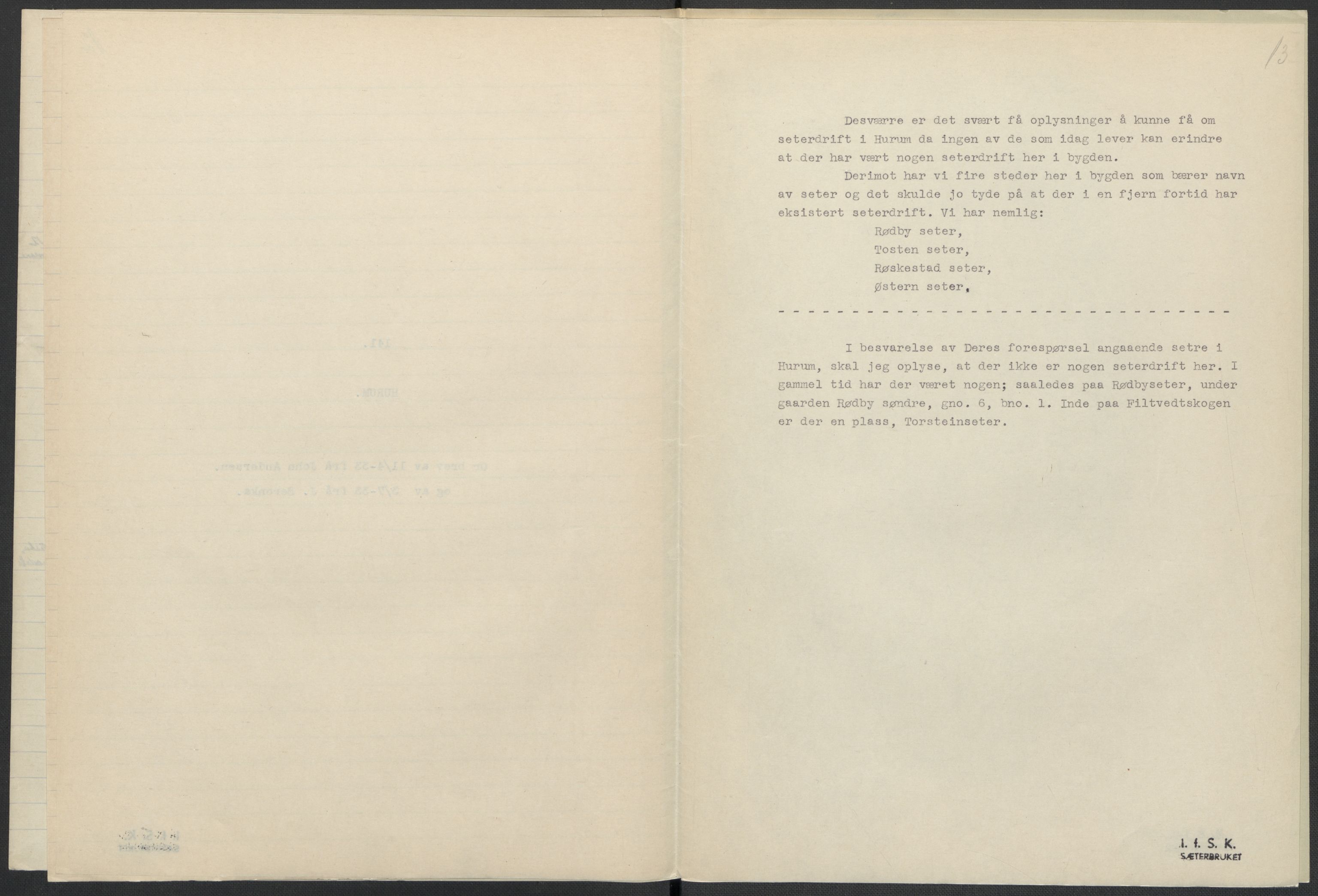Instituttet for sammenlignende kulturforskning, AV/RA-PA-0424/F/Fc/L0006/0002: Eske B6: / Buskerud (perm XIV), 1934-1940, p. 13