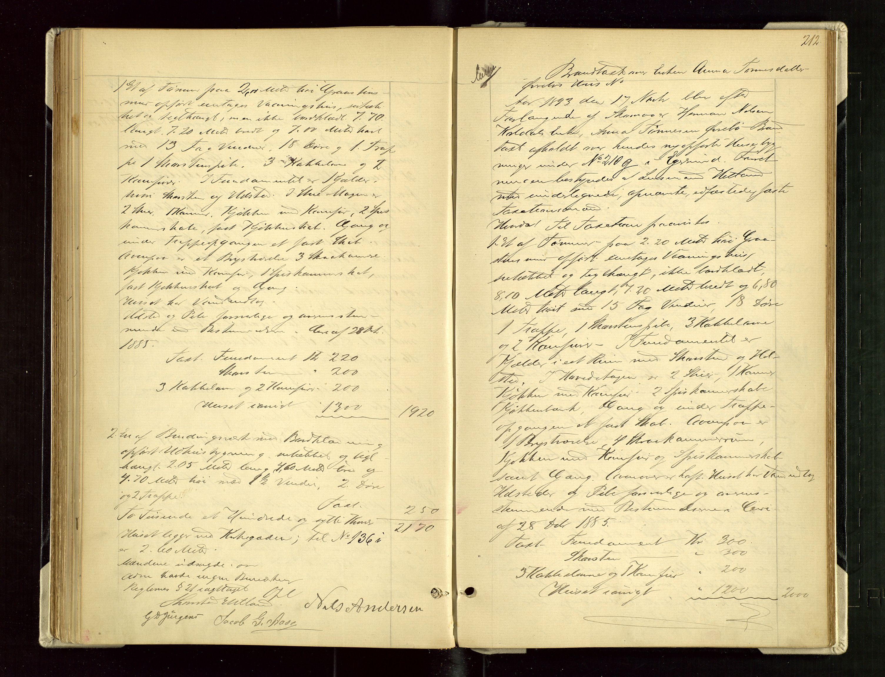 Eigersund lensmannskontor, AV/SAST-A-100171/God/L0004: "Brandtaxationsprotokol", 1886-1895, p. 211b-212a