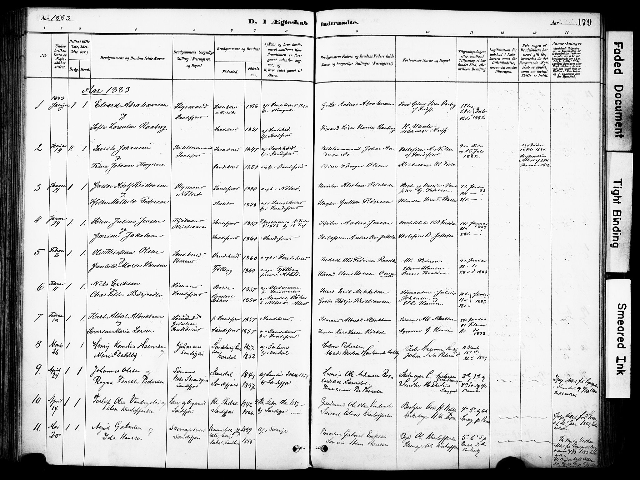 Sandefjord kirkebøker, SAKO/A-315/F/Fa/L0002: Parish register (official) no. 2, 1880-1894, p. 179