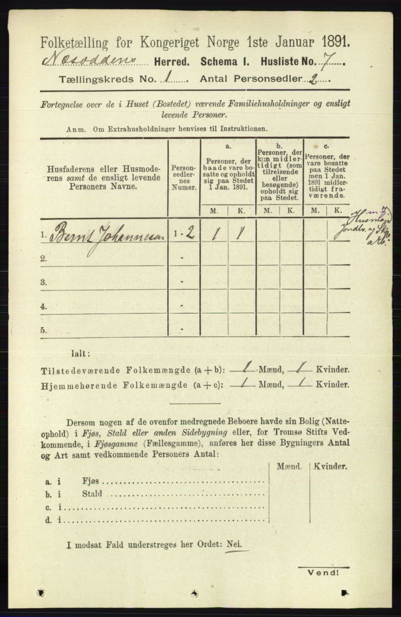 RA, 1891 census for 0216 Nesodden, 1891, p. 23
