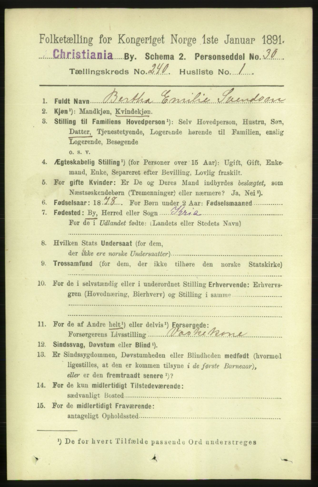 RA, 1891 census for 0301 Kristiania, 1891, p. 145907