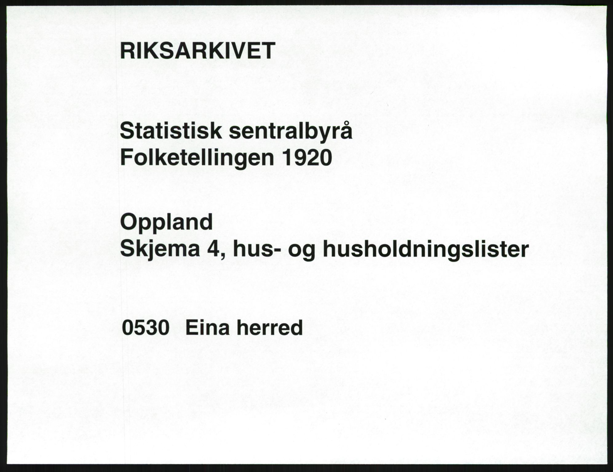 SAH, 1920 census for Eina, 1920, p. 22