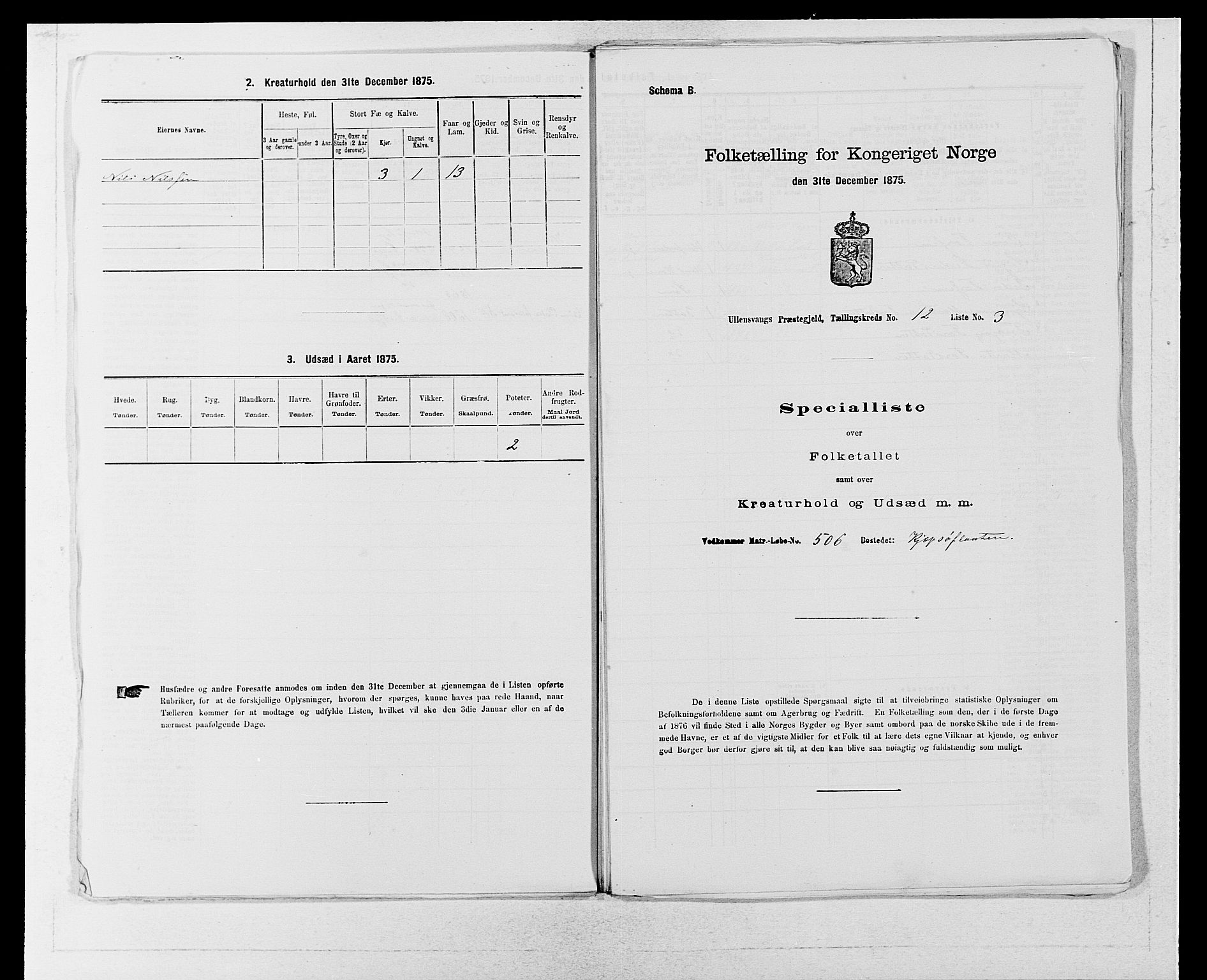 SAB, 1875 census for 1230P Ullensvang, 1875, p. 1223
