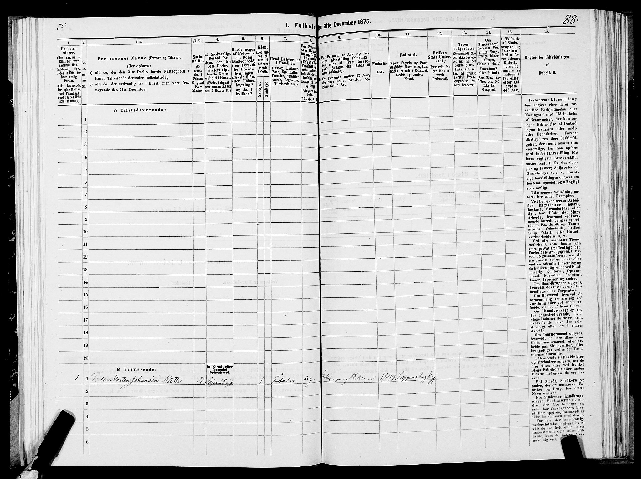 SATØ, 1875 census for 2014P Loppa, 1875, p. 2088