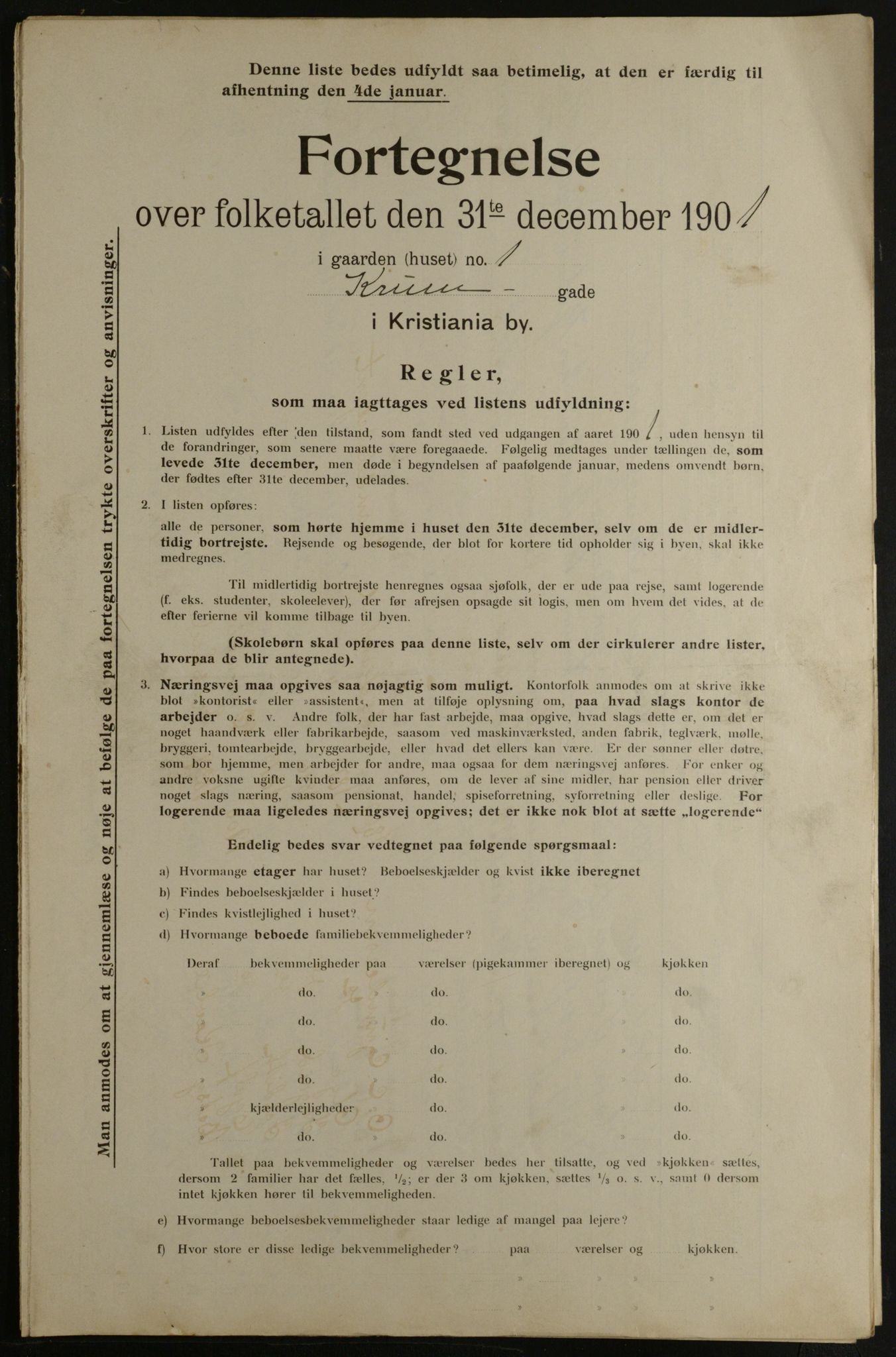 OBA, Municipal Census 1901 for Kristiania, 1901, p. 8443