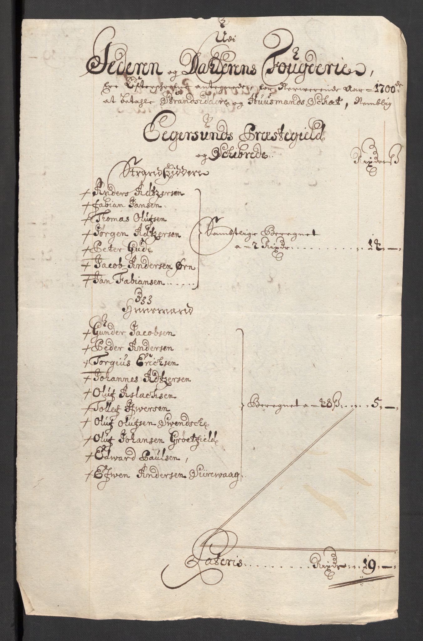 Rentekammeret inntil 1814, Reviderte regnskaper, Fogderegnskap, AV/RA-EA-4092/R46/L2731: Fogderegnskap Jæren og Dalane, 1700-1702, p. 25