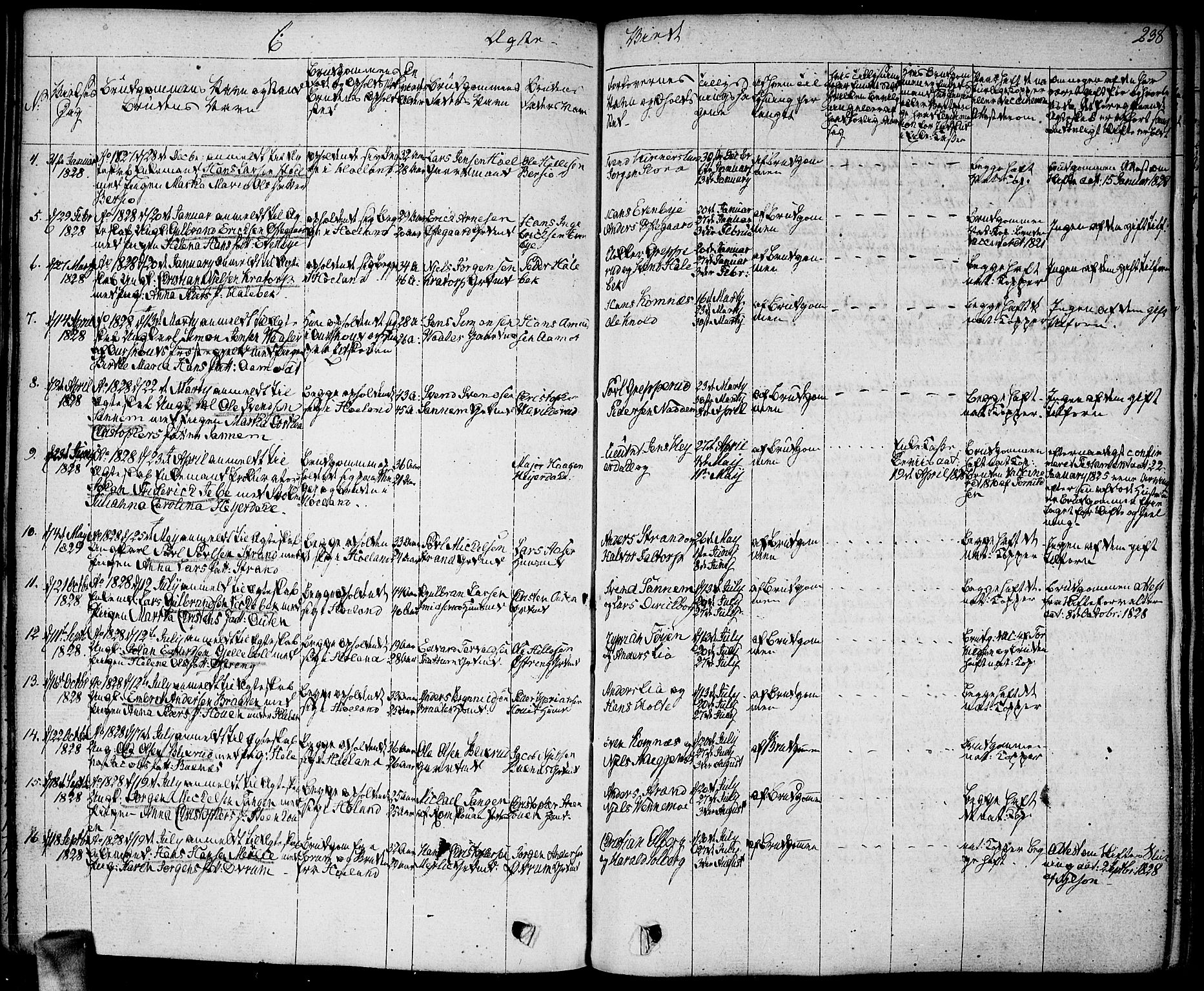 Høland prestekontor Kirkebøker, SAO/A-10346a/F/Fa/L0008: Parish register (official) no. I 8, 1827-1845, p. 238