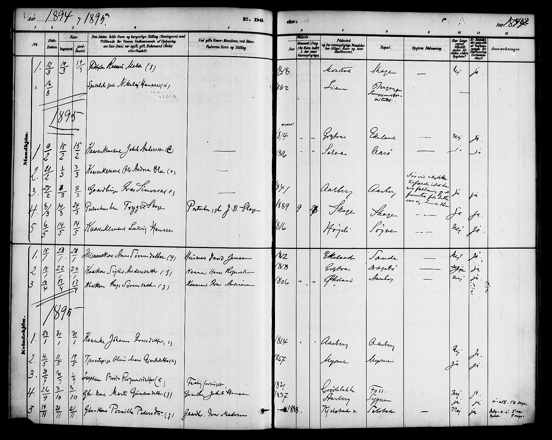 Gaular sokneprestembete, AV/SAB-A-80001/H/Haa: Parish register (official) no. B 1, 1882-1897, p. 132