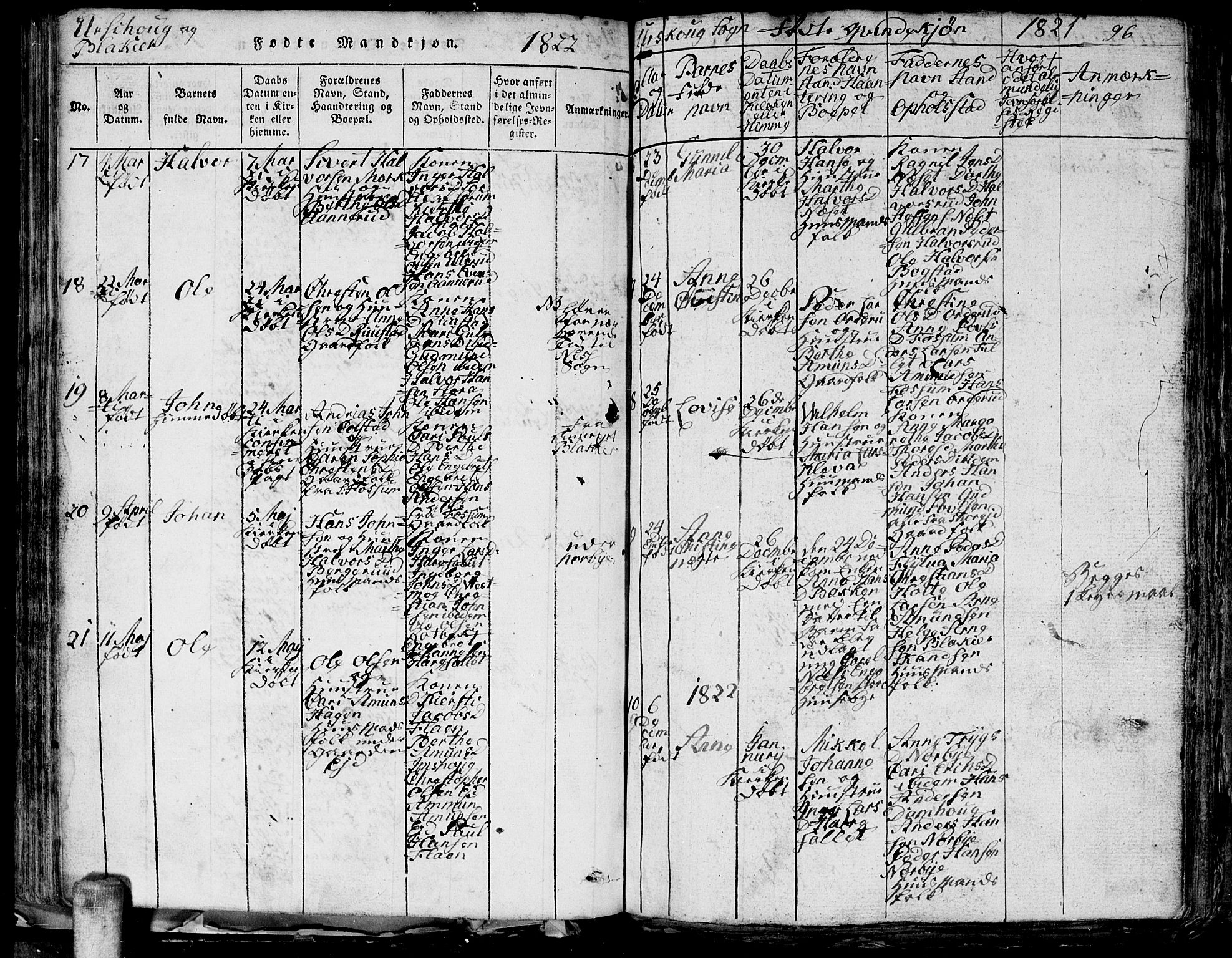 Aurskog prestekontor Kirkebøker, AV/SAO-A-10304a/G/Ga/L0001: Parish register (copy) no. I 1, 1814-1829, p. 96