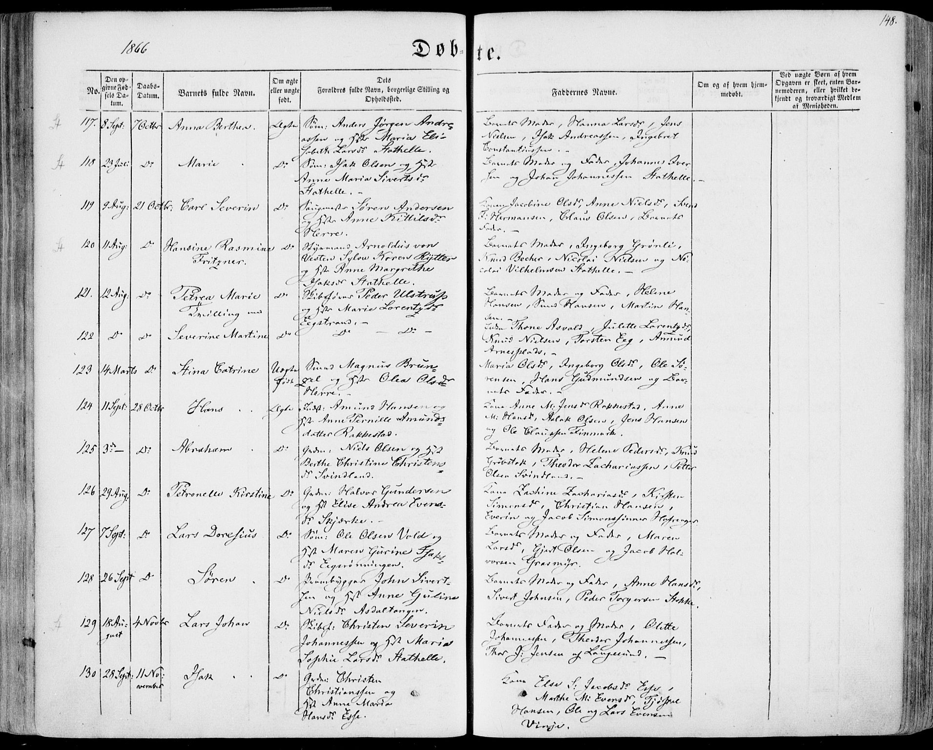 Bamble kirkebøker, AV/SAKO-A-253/F/Fa/L0005: Parish register (official) no. I 5, 1854-1869, p. 148