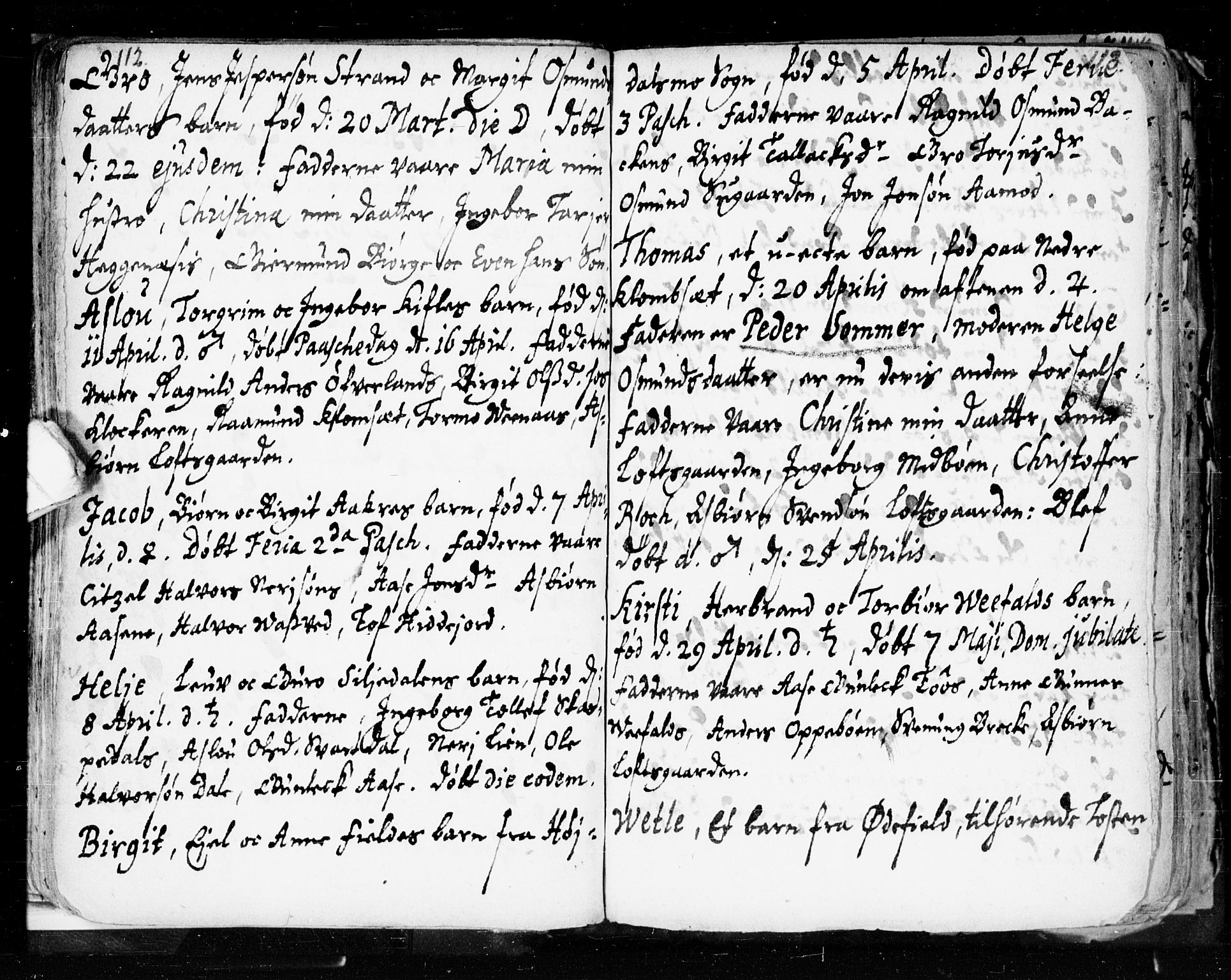 Seljord kirkebøker, SAKO/A-20/F/Fa/L0002: Parish register (official) no. I 2, 1689-1713, p. 112-113