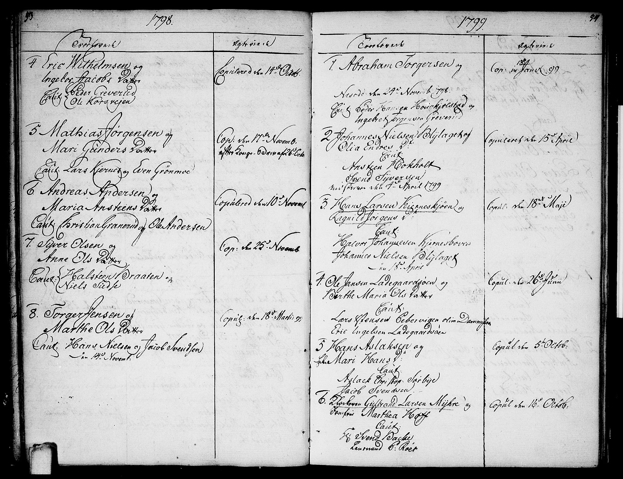 Nesodden prestekontor Kirkebøker, SAO/A-10013/F/Fa/L0005: Parish register (official) no. I 5, 1793-1814, p. 53-54