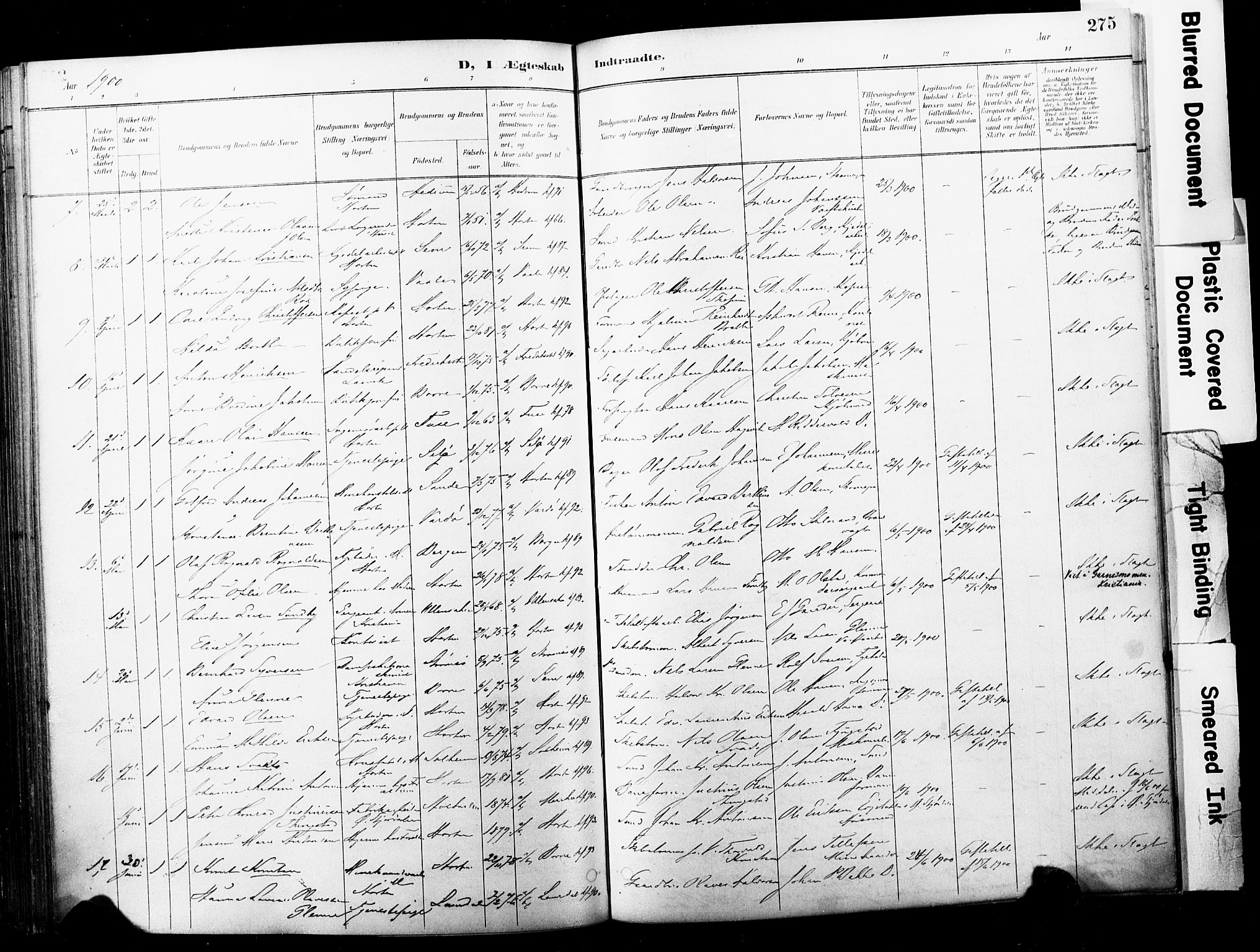 Horten kirkebøker, SAKO/A-348/F/Fa/L0005: Parish register (official) no. 5, 1896-1904, p. 275
