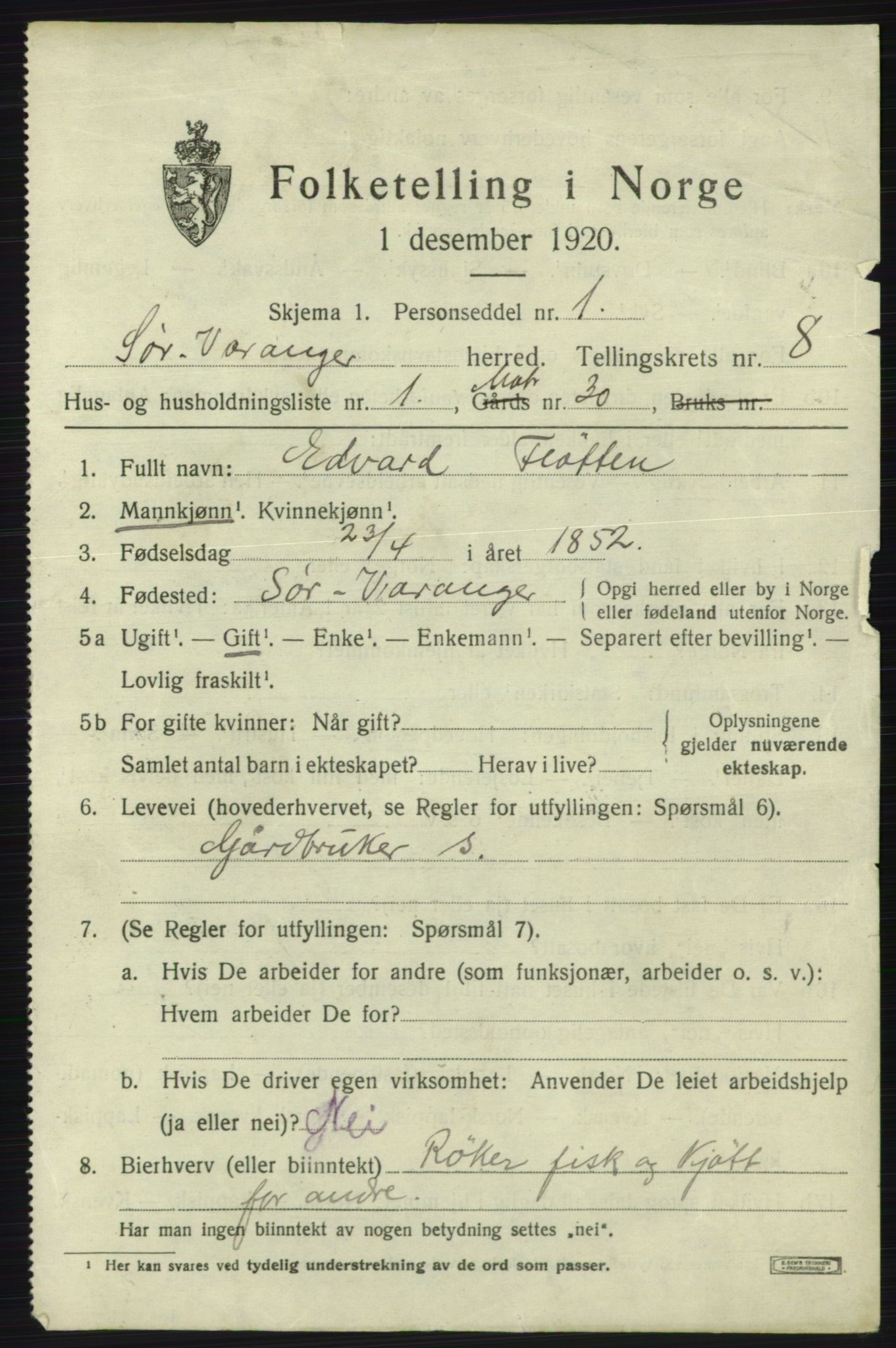 SATØ, 1920 census for Sør-Varanger, 1920, p. 4749