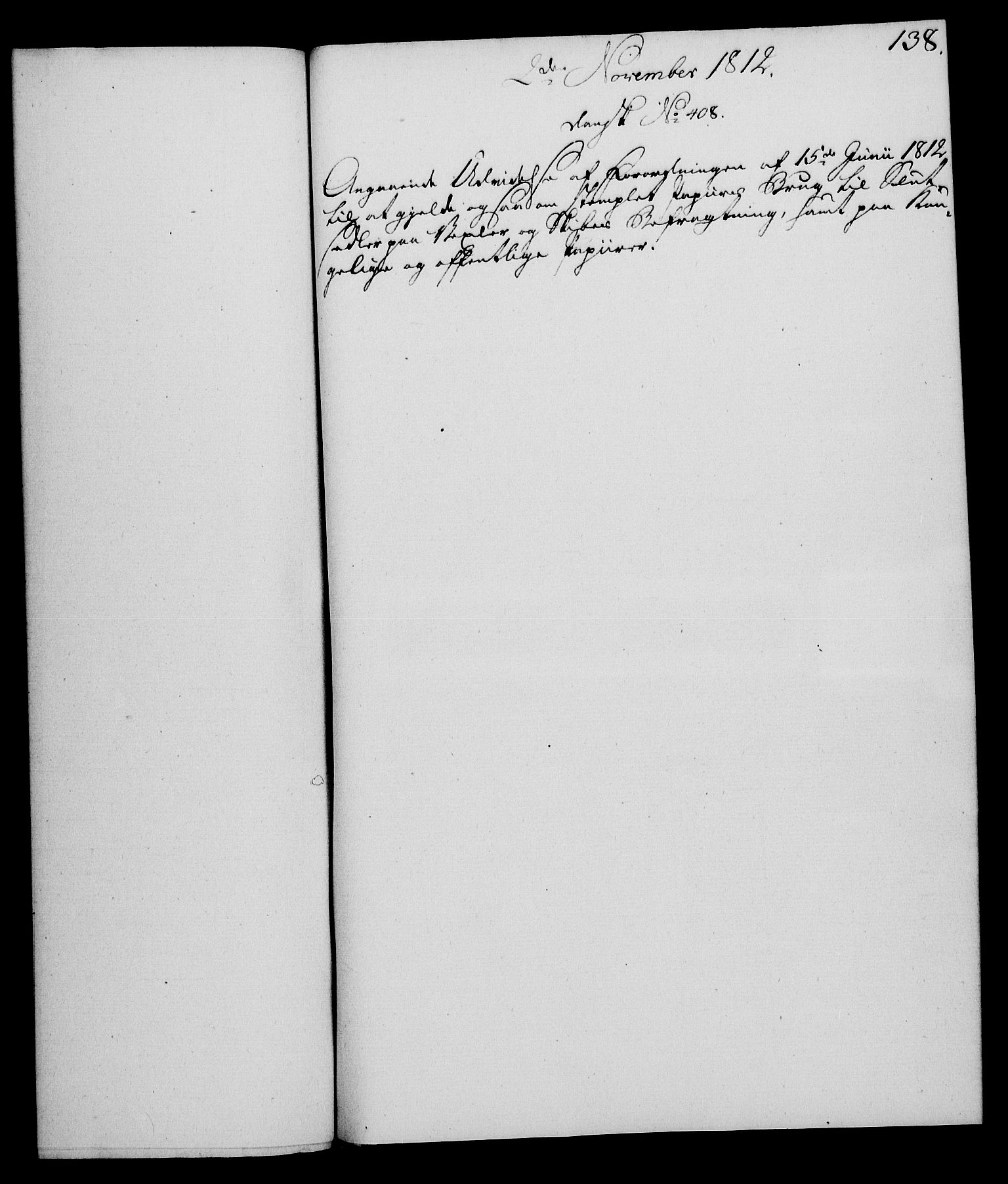 Rentekammeret, Kammerkanselliet, AV/RA-EA-3111/G/Gf/Gfa/L0094: Norsk relasjons- og resolusjonsprotokoll (merket RK 52.94), 1812, p. 535