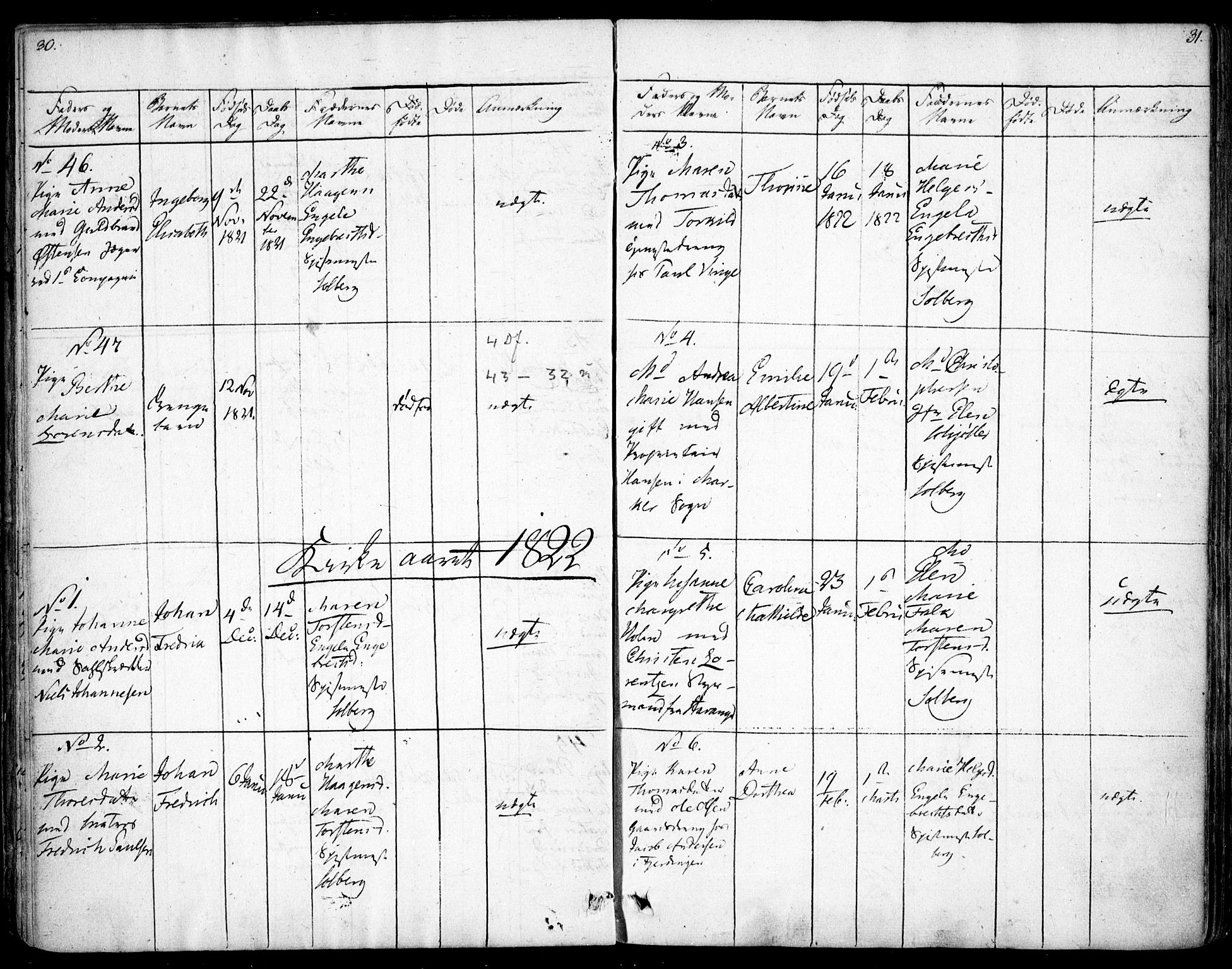 Rikshospitalet prestekontor Kirkebøker, SAO/A-10309b/F/L0001: Parish register (official) no. 1, 1818-1832, p. 30-31