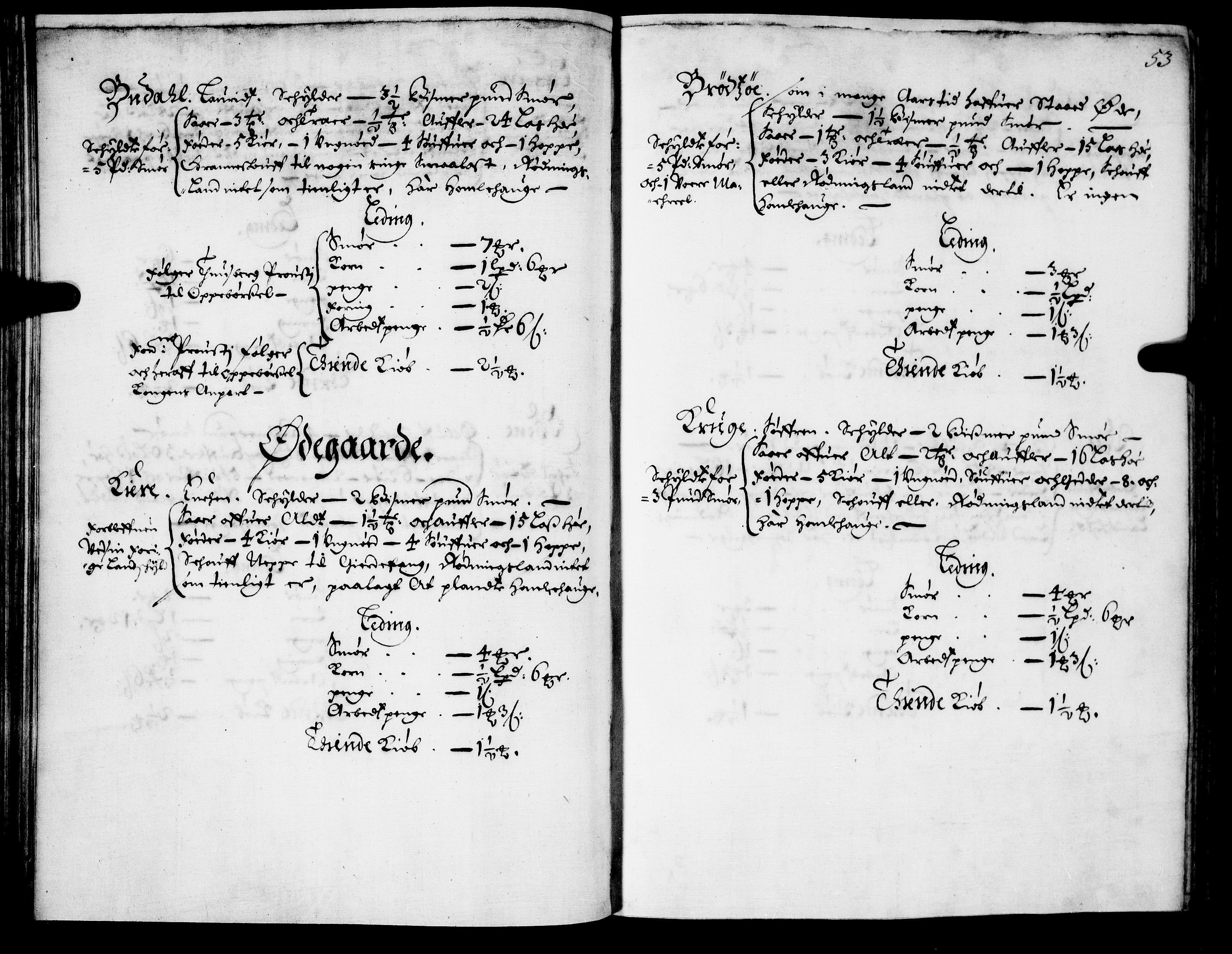 Rentekammeret inntil 1814, Realistisk ordnet avdeling, AV/RA-EA-4070/N/Nb/Nba/L0021: Brunla len, 1667, p. 52b-53a