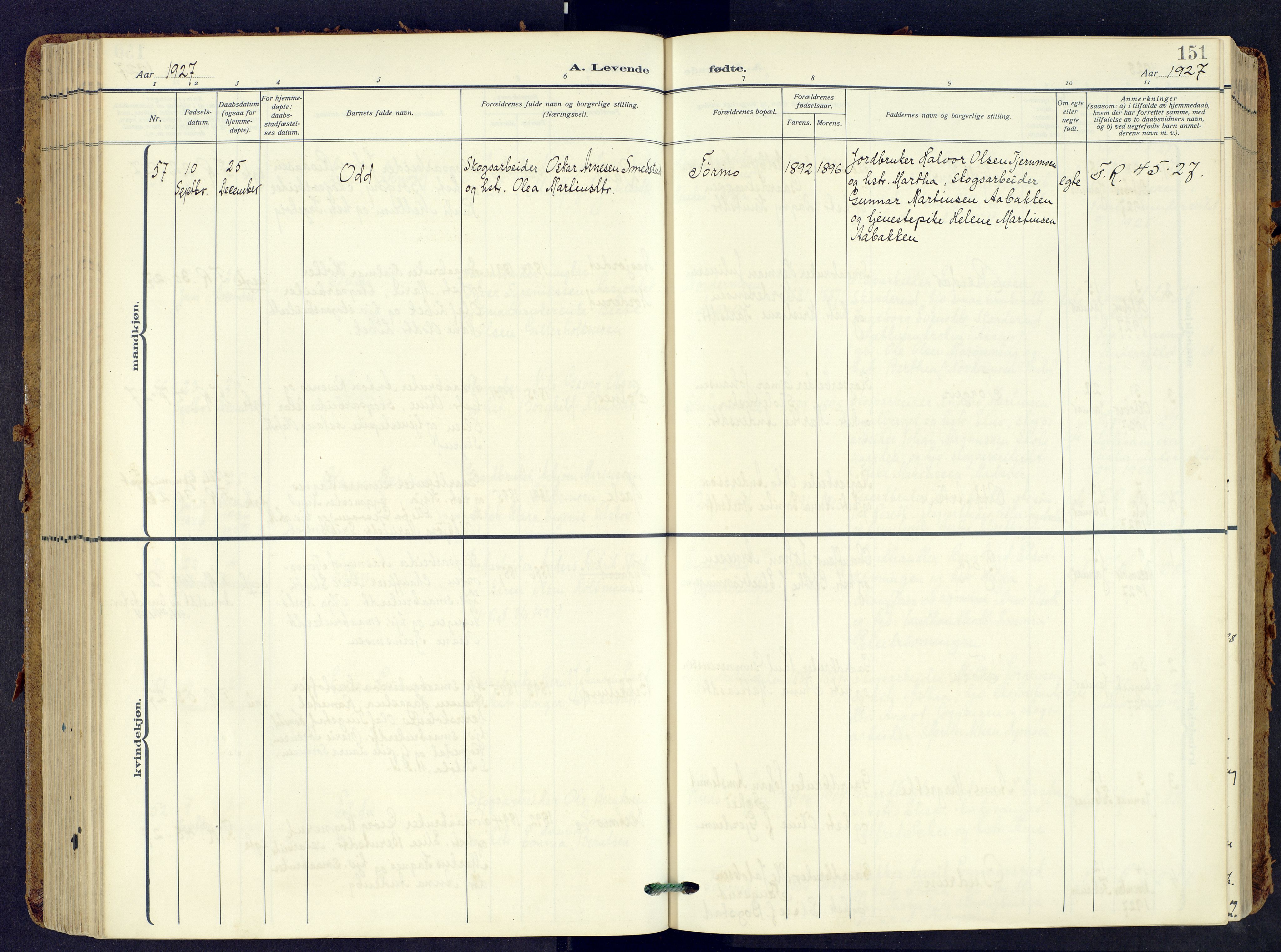 Våler prestekontor, Hedmark, AV/SAH-PREST-040/H/Ha/Haa/L0009: Parish register (official) no. 9, 1912-1940, p. 151