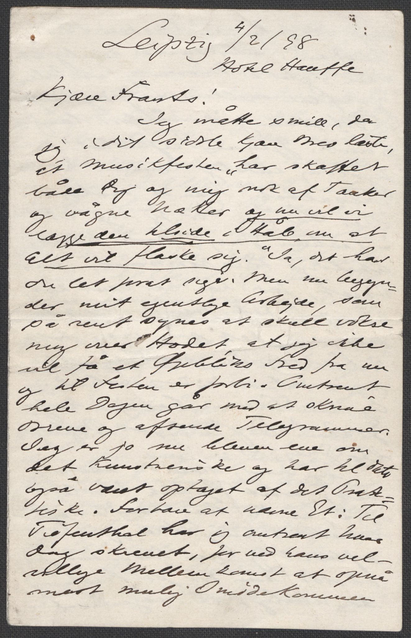 Beyer, Frants, AV/RA-PA-0132/F/L0001: Brev fra Edvard Grieg til Frantz Beyer og "En del optegnelser som kan tjene til kommentar til brevene" av Marie Beyer, 1872-1907, p. 509