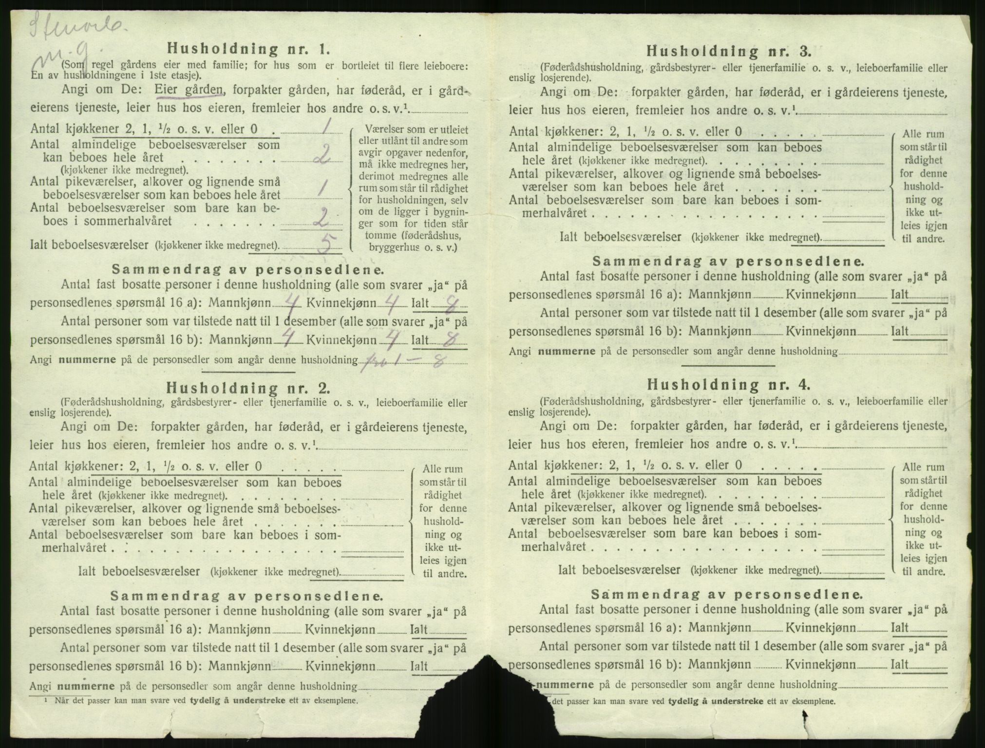 SAT, 1920 census for Volda, 1920, p. 1879