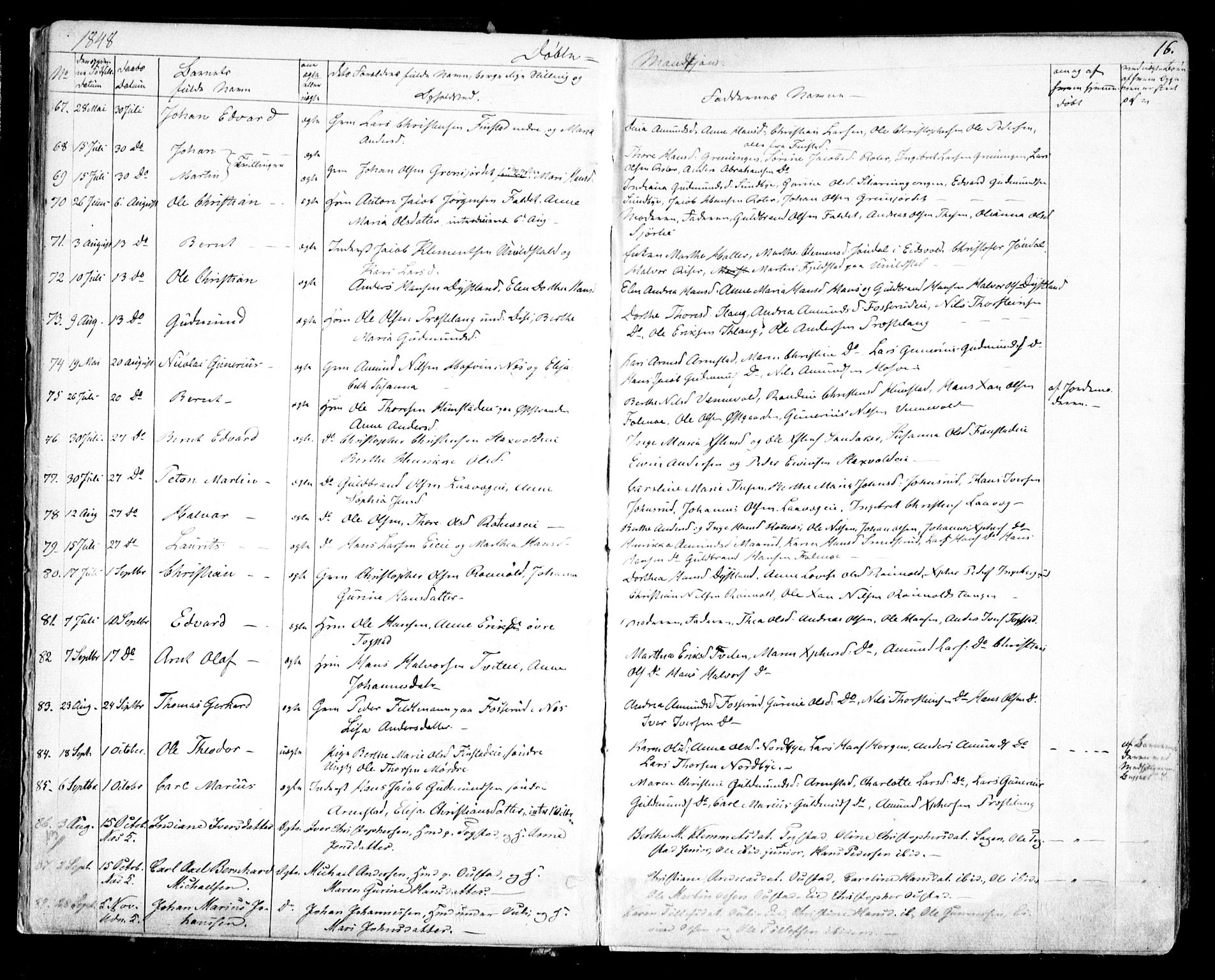 Nes prestekontor Kirkebøker, AV/SAO-A-10410/F/Fa/L0007: Parish register (official) no. I 7, 1846-1858, p. 16