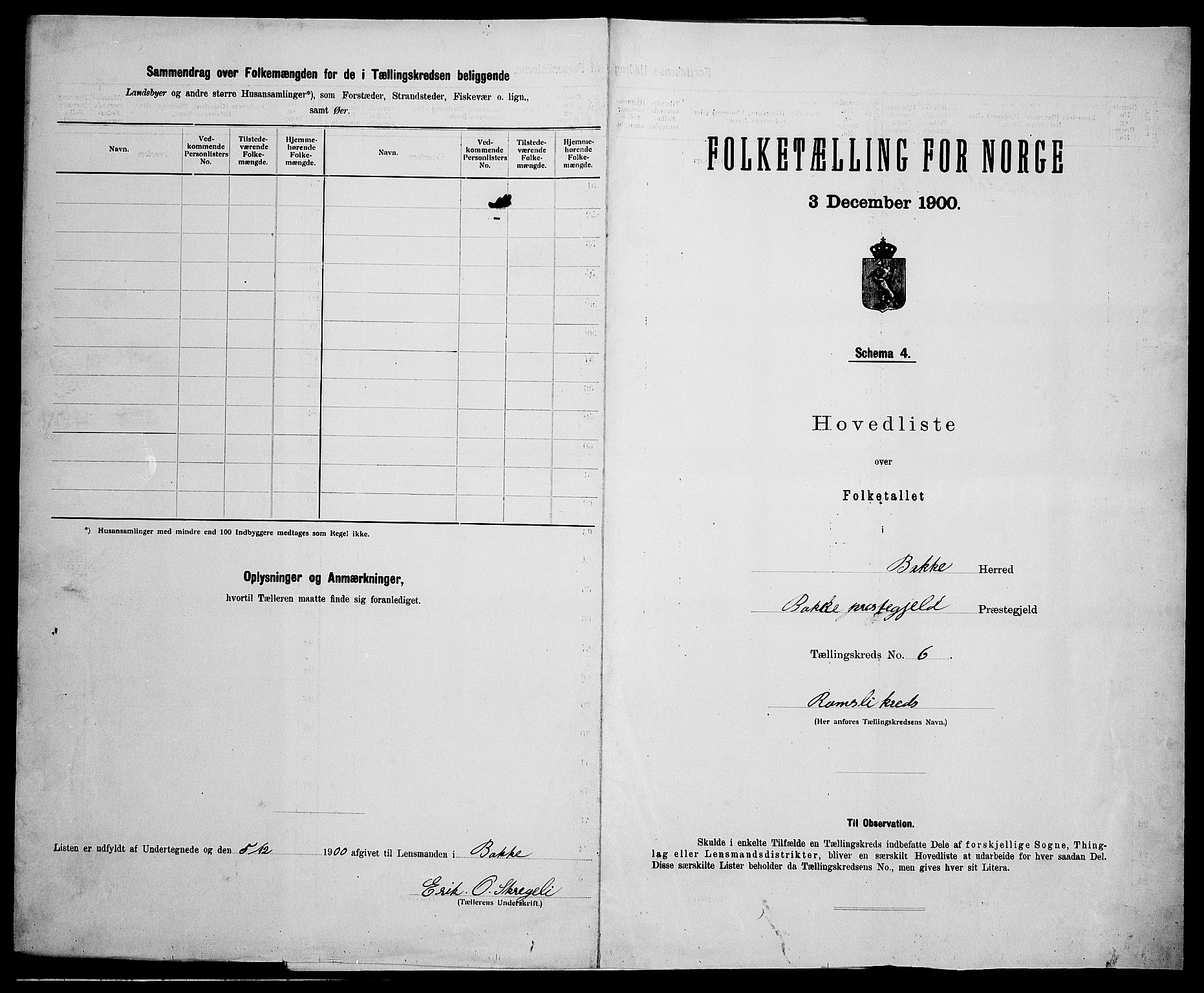 SAK, 1900 census for Bakke, 1900, p. 24