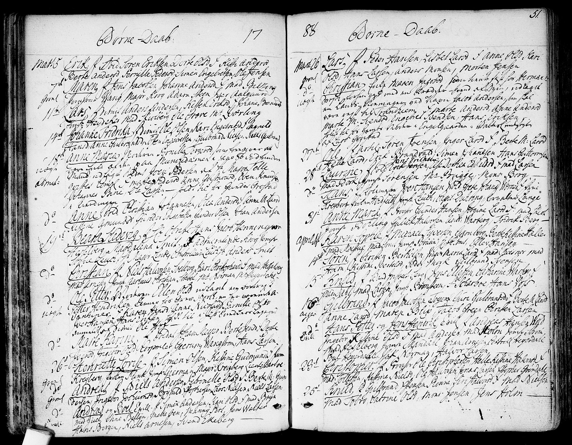 Garnisonsmenigheten Kirkebøker, SAO/A-10846/F/Fa/L0003: Parish register (official) no. 3, 1777-1809, p. 51